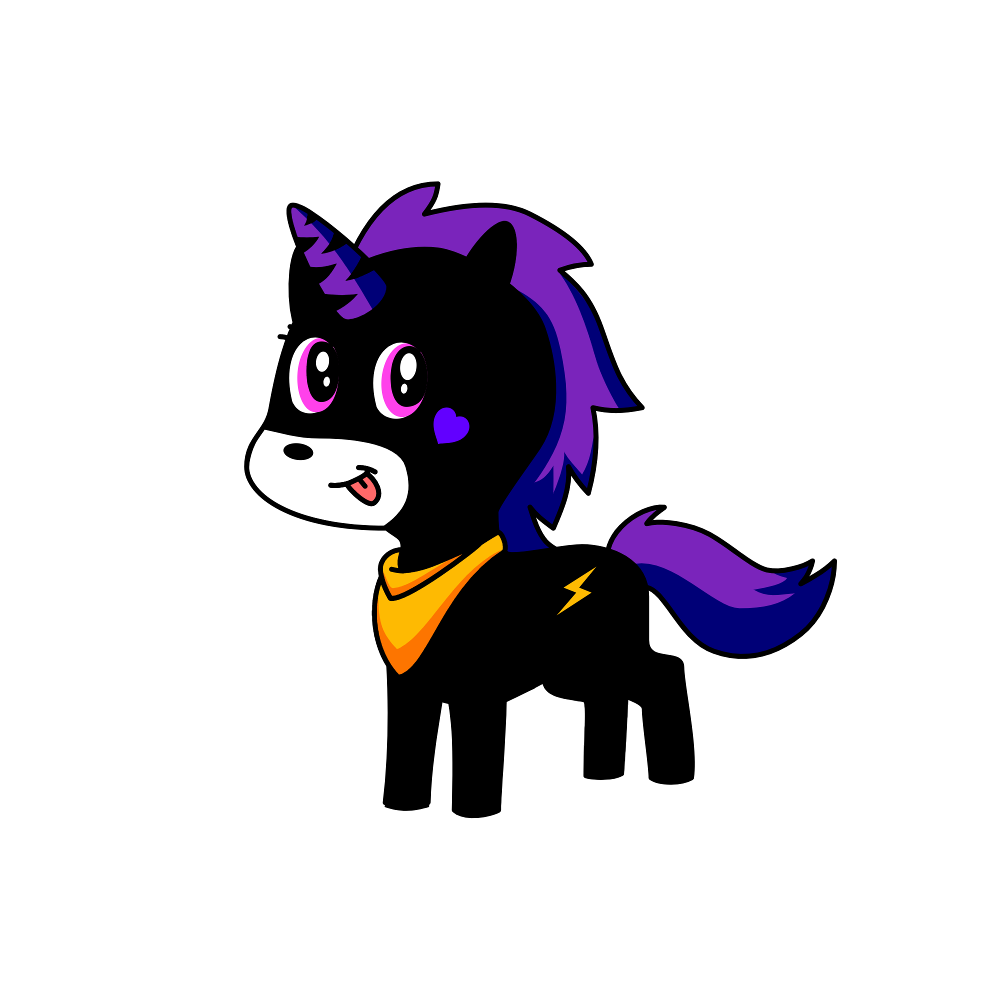 Purple Black UNICORN :), the unicorn