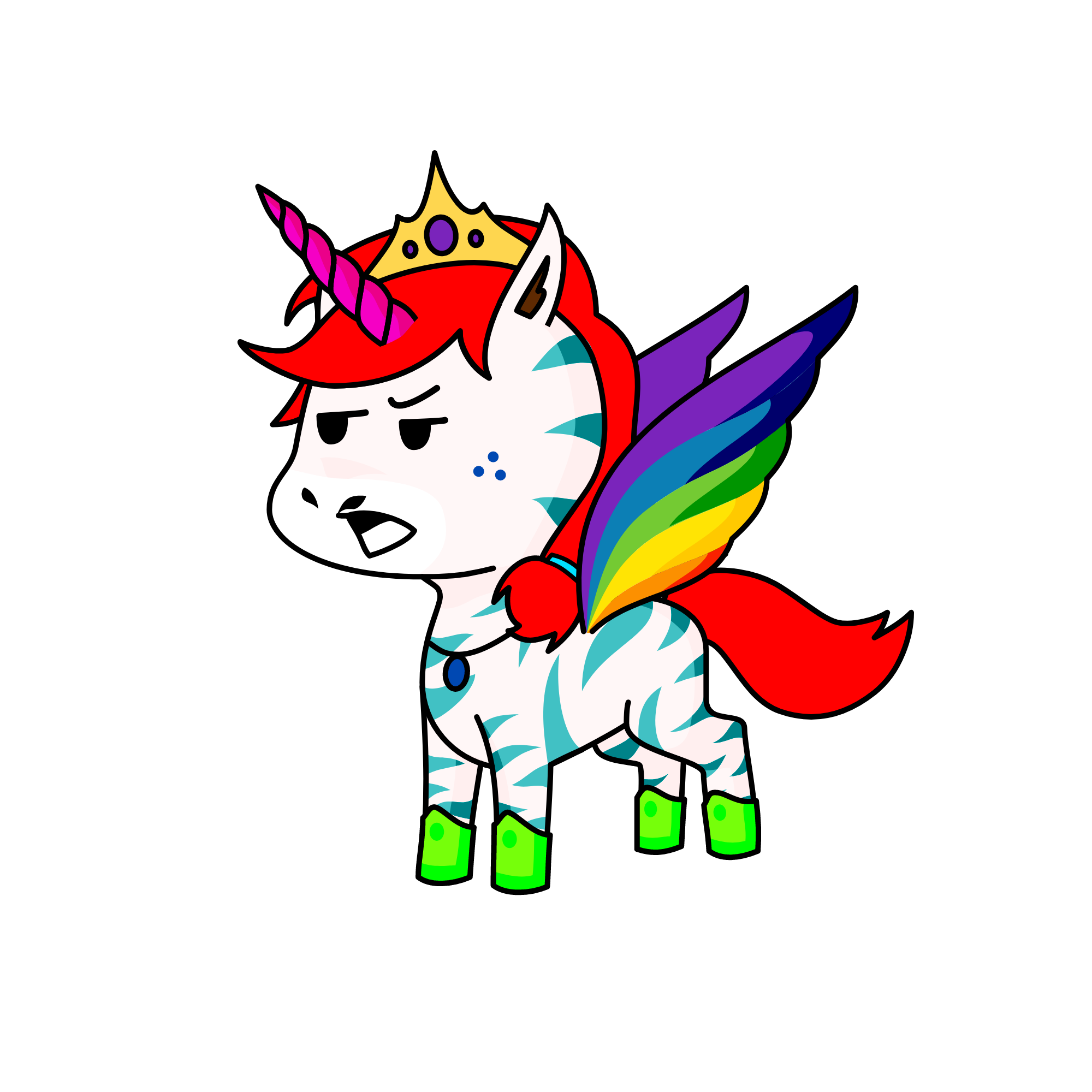 brave princess, the unicorn