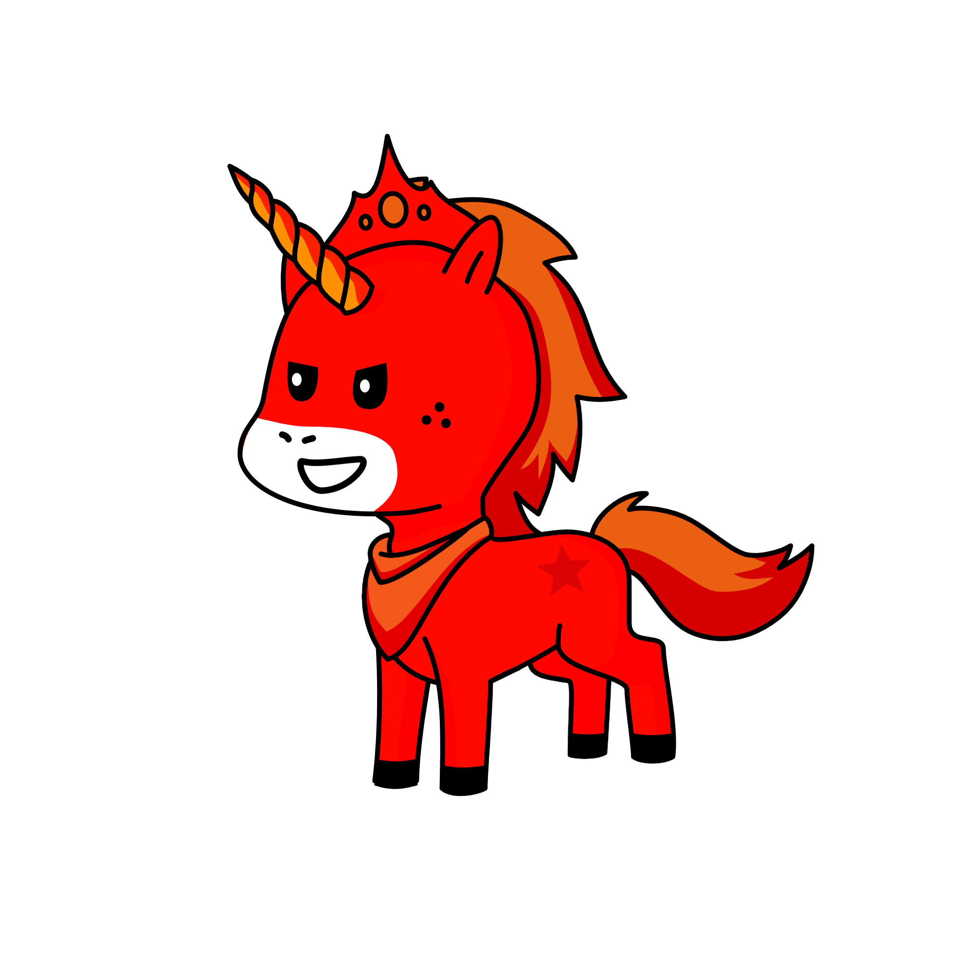Queen red, the unicorn