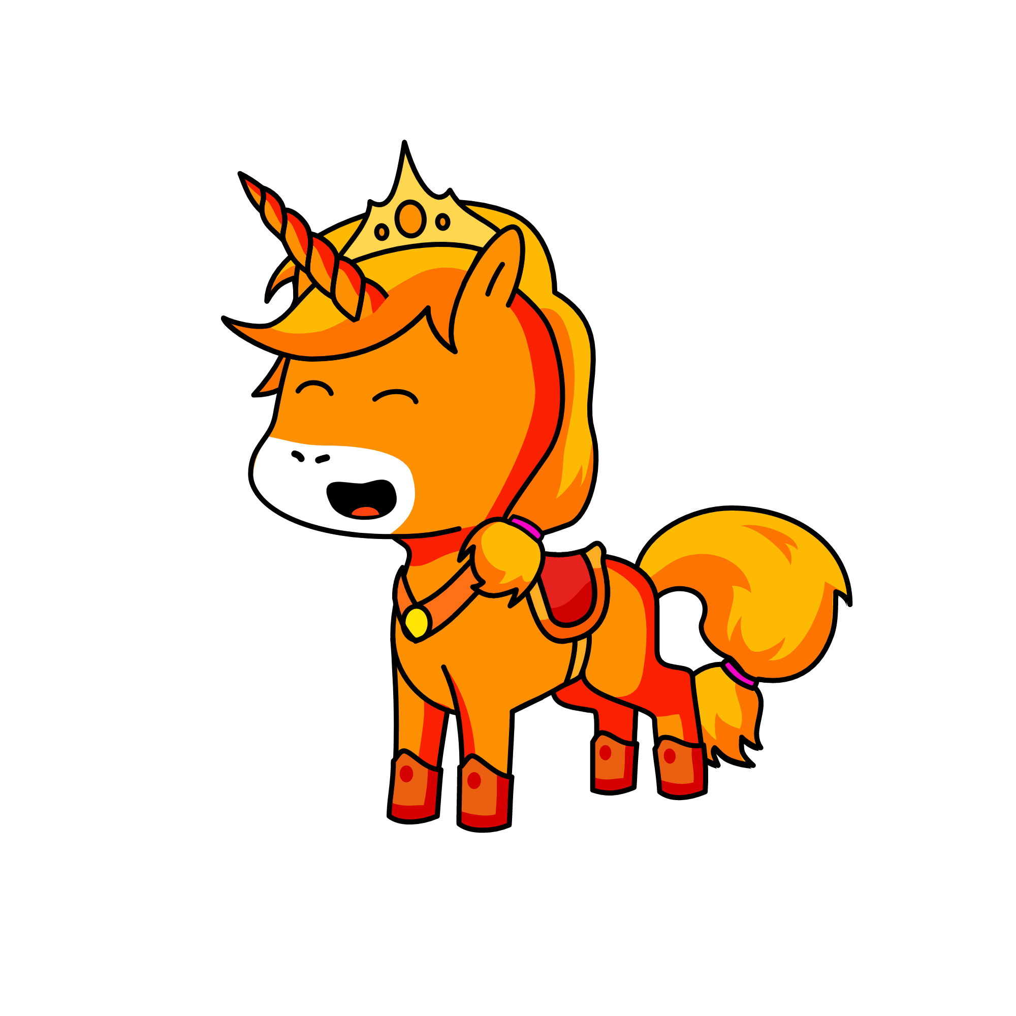 Queen orange, the unicorn