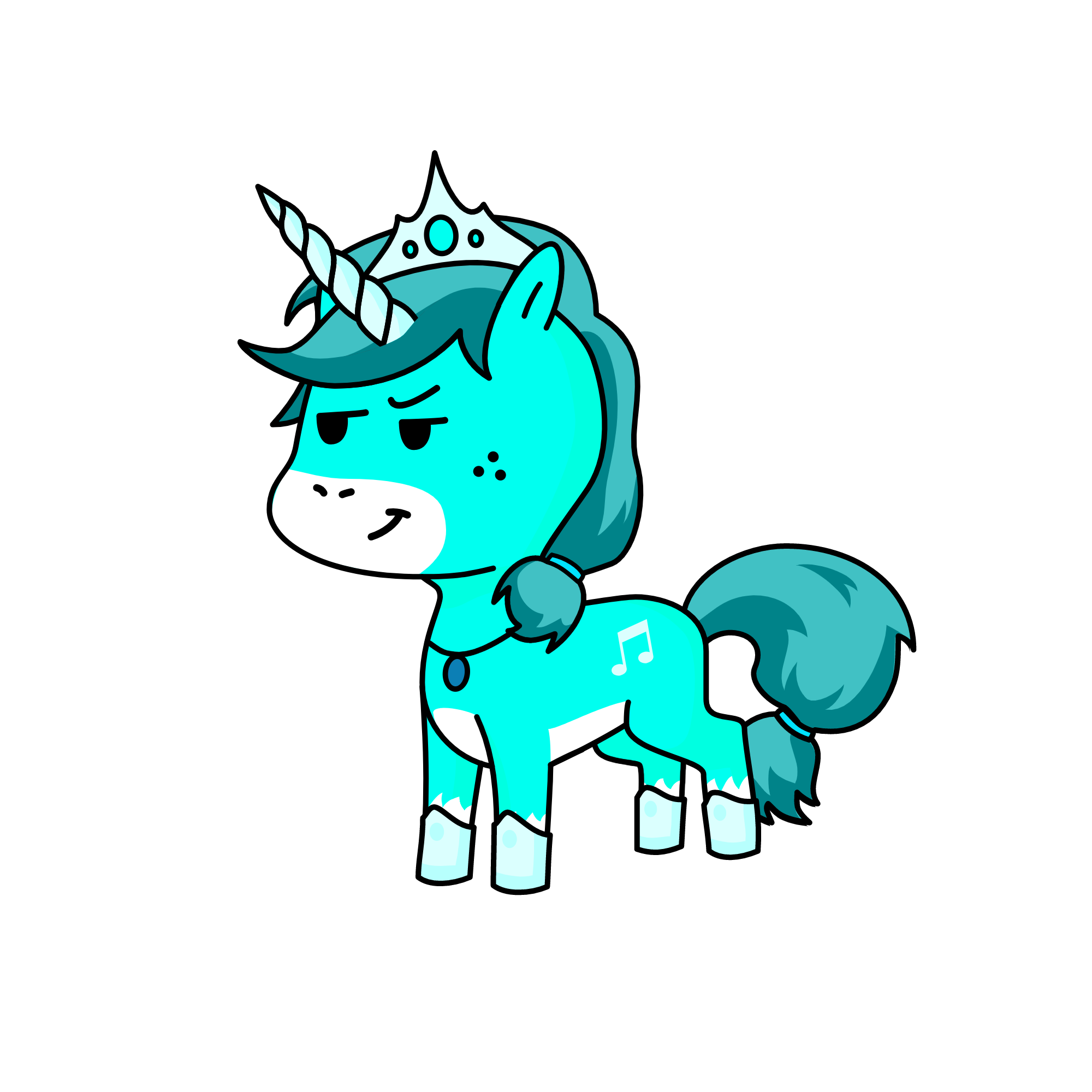 Queen Blue, the unicorn