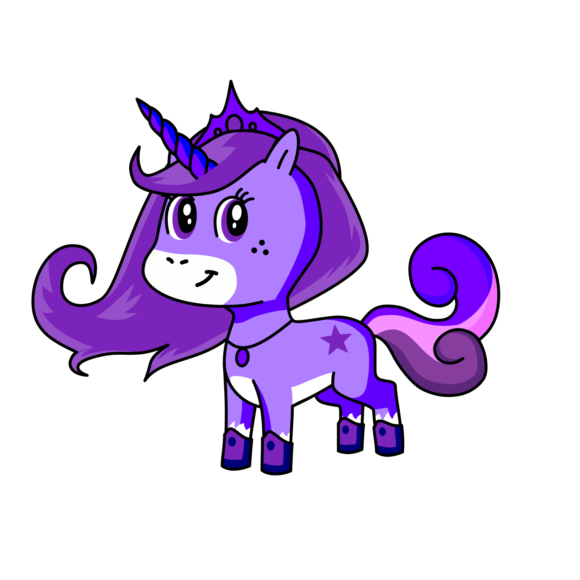 Queen purple, the unicorn