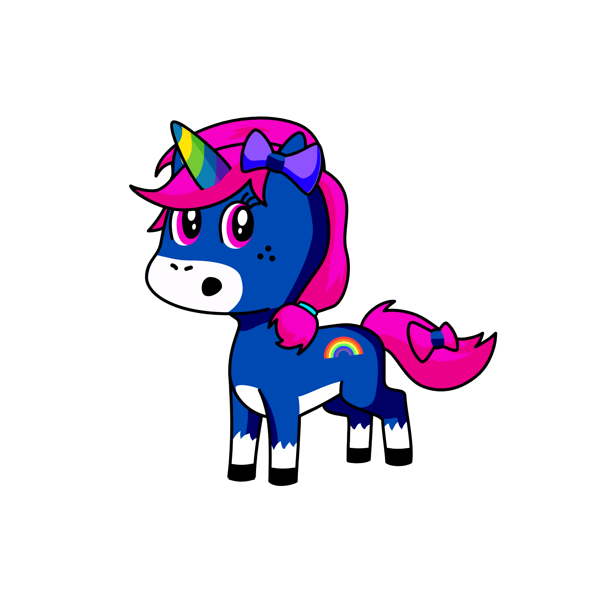 Rainbow heart, the unicorn