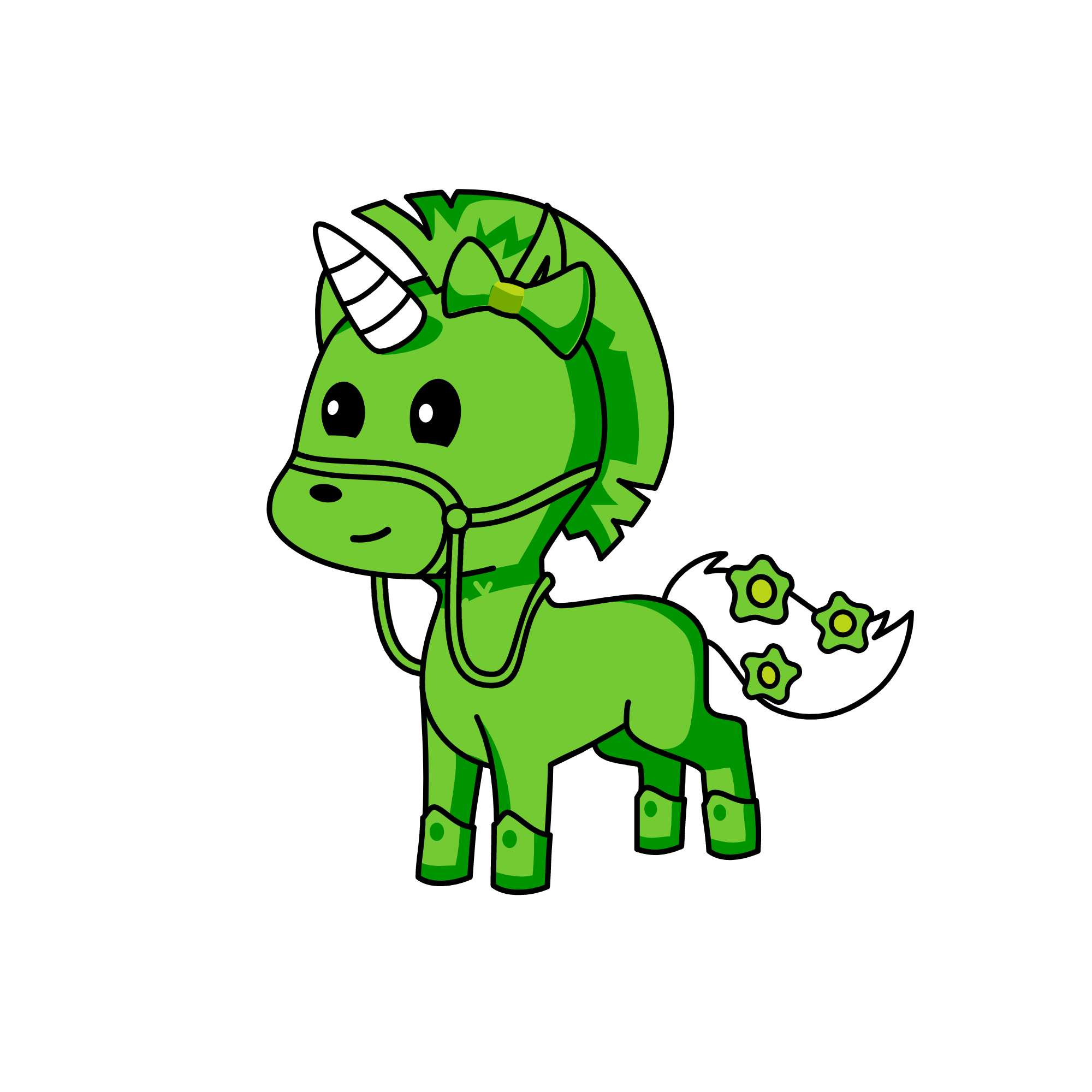 green, the unicorn