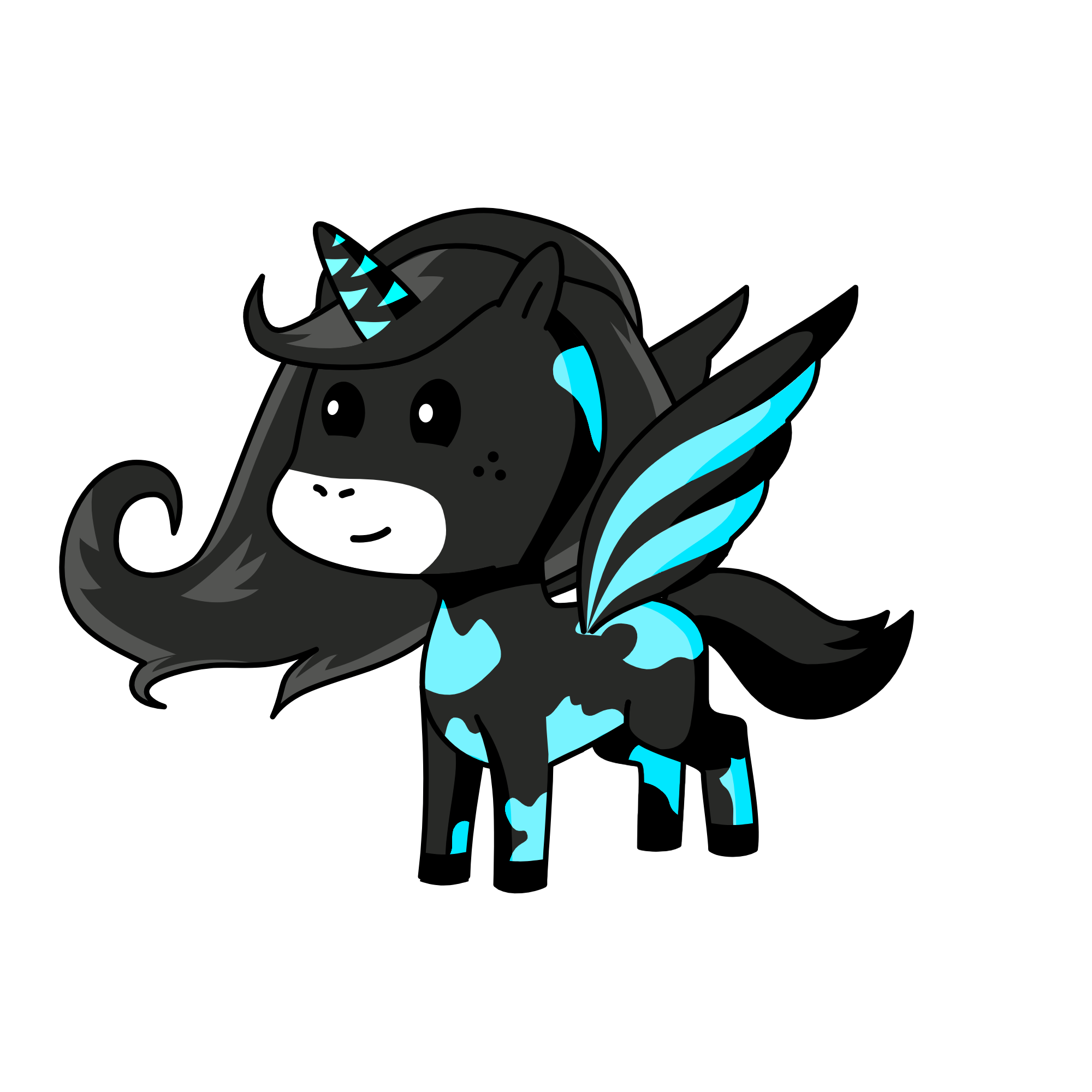 Blacky, the unicorn
