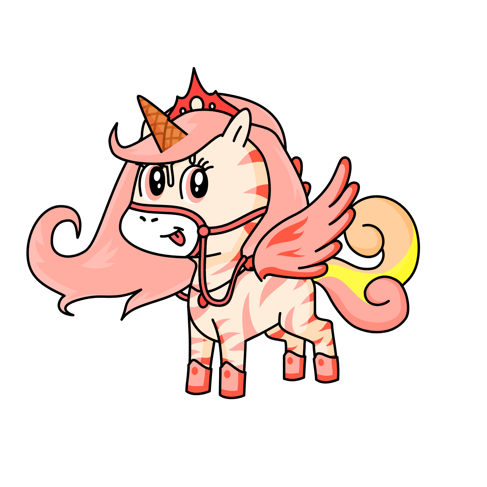Strabbery ice cream, the unicorn