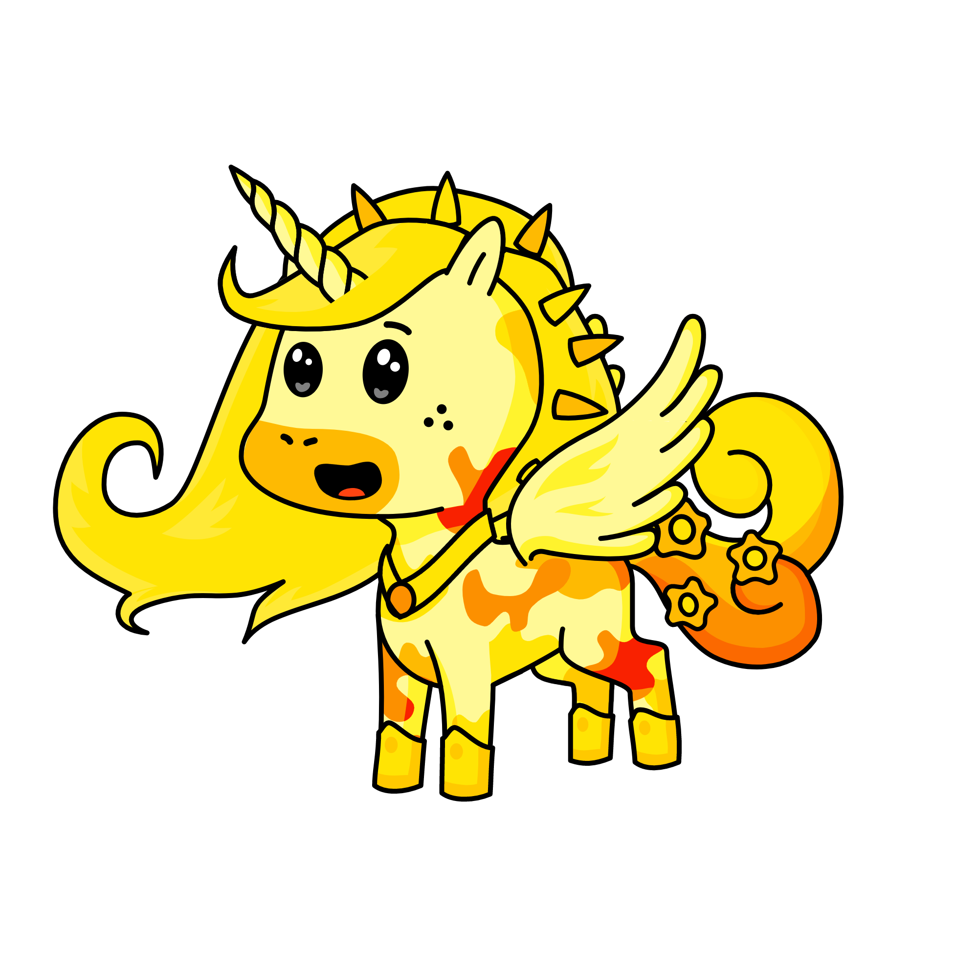 PRINCESS YELLOW BUTTERFLY, the unicorn