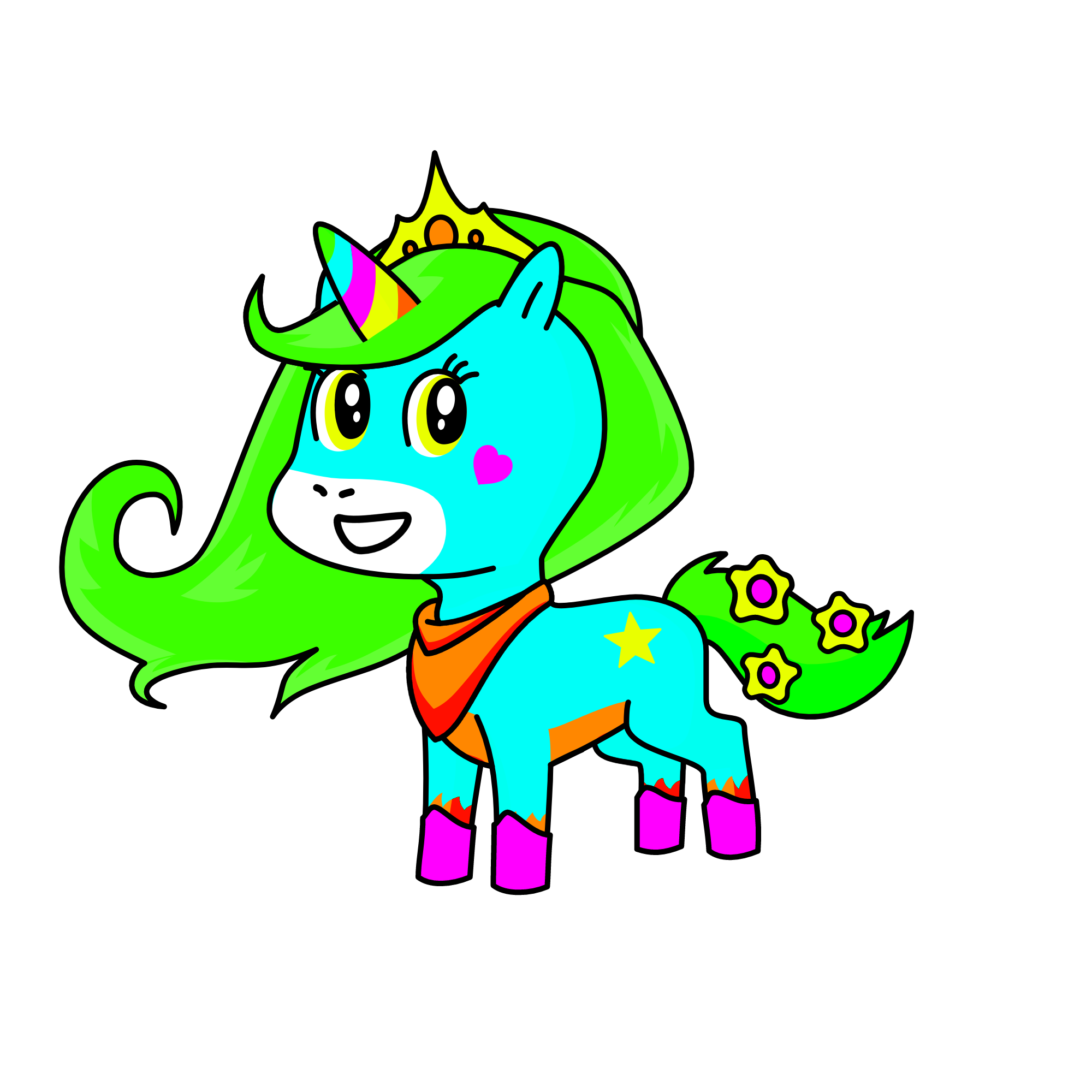 Queen Neon, the unicorn