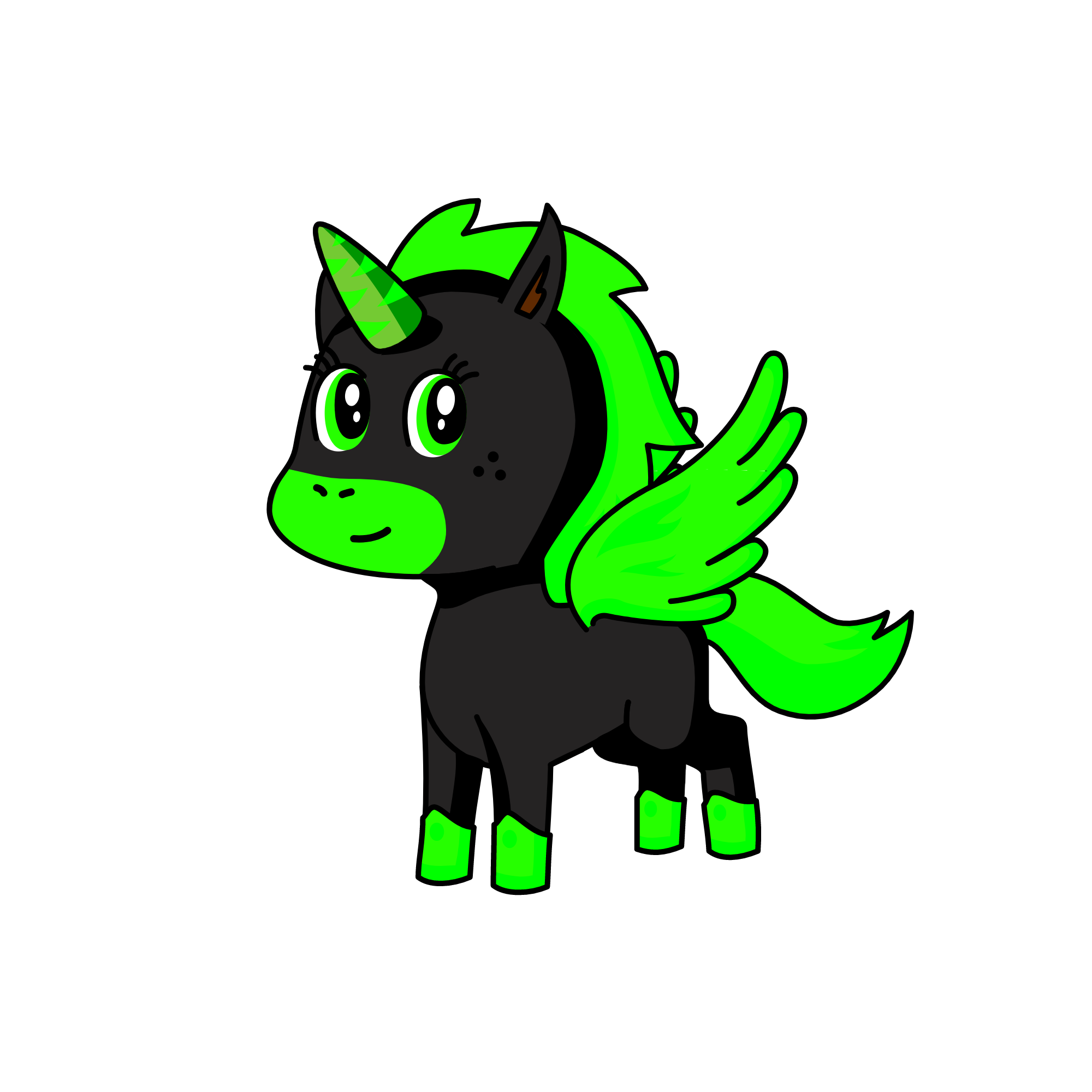 Greeny, the unicorn