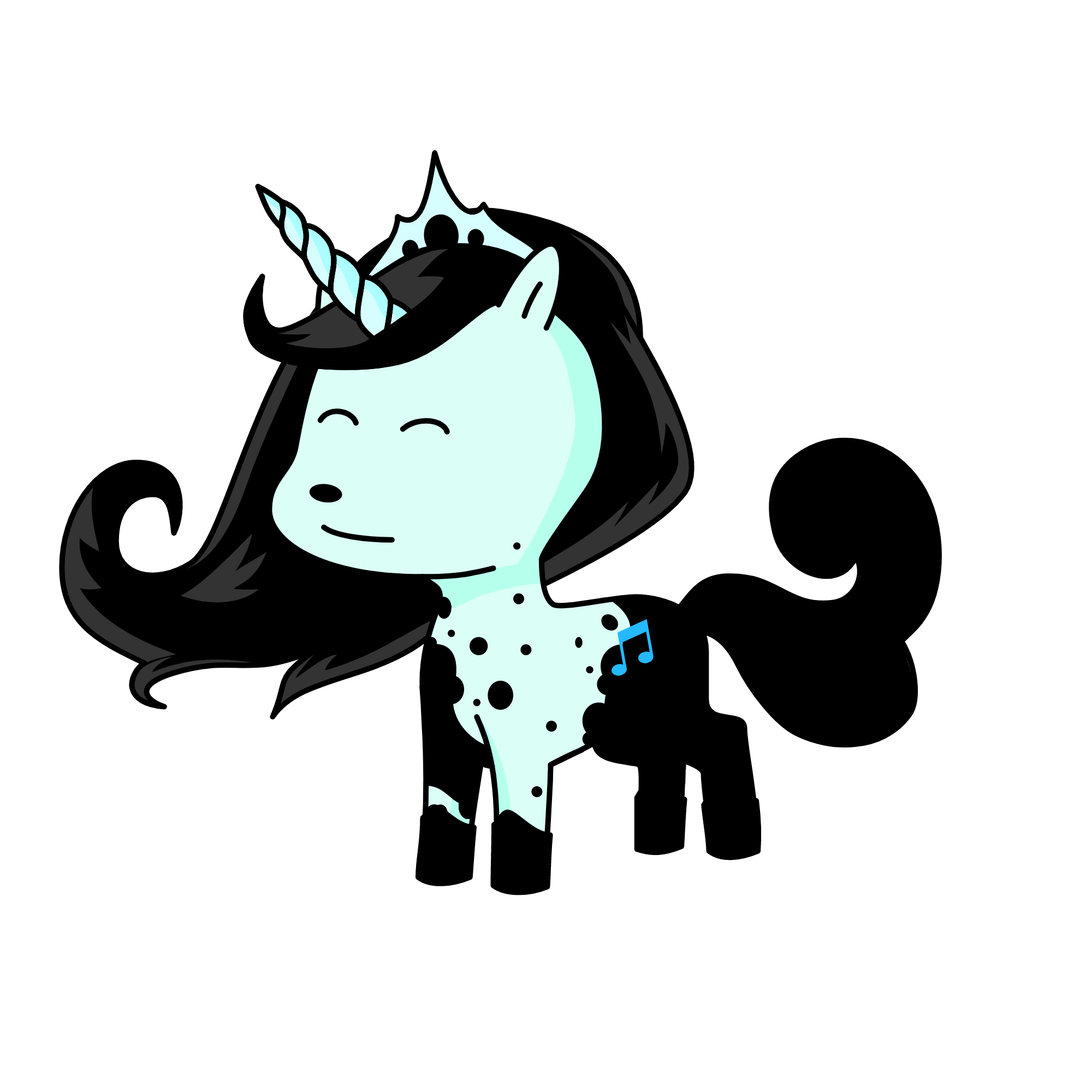 the ice priness when she is depressed, the unicorn