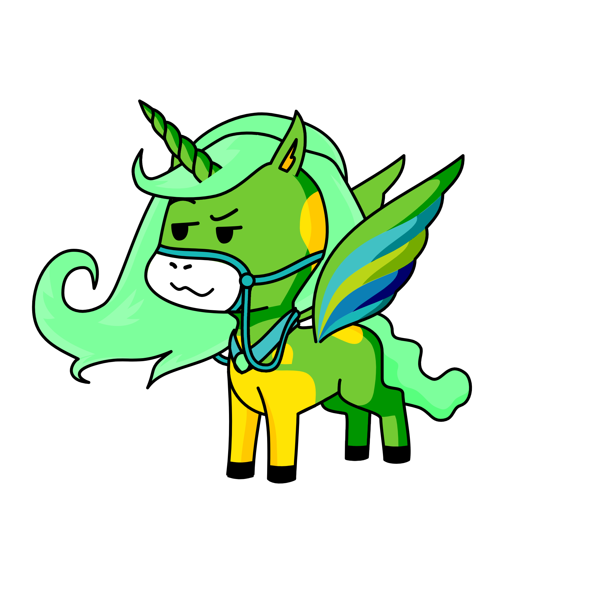 Greeny, the unicorn