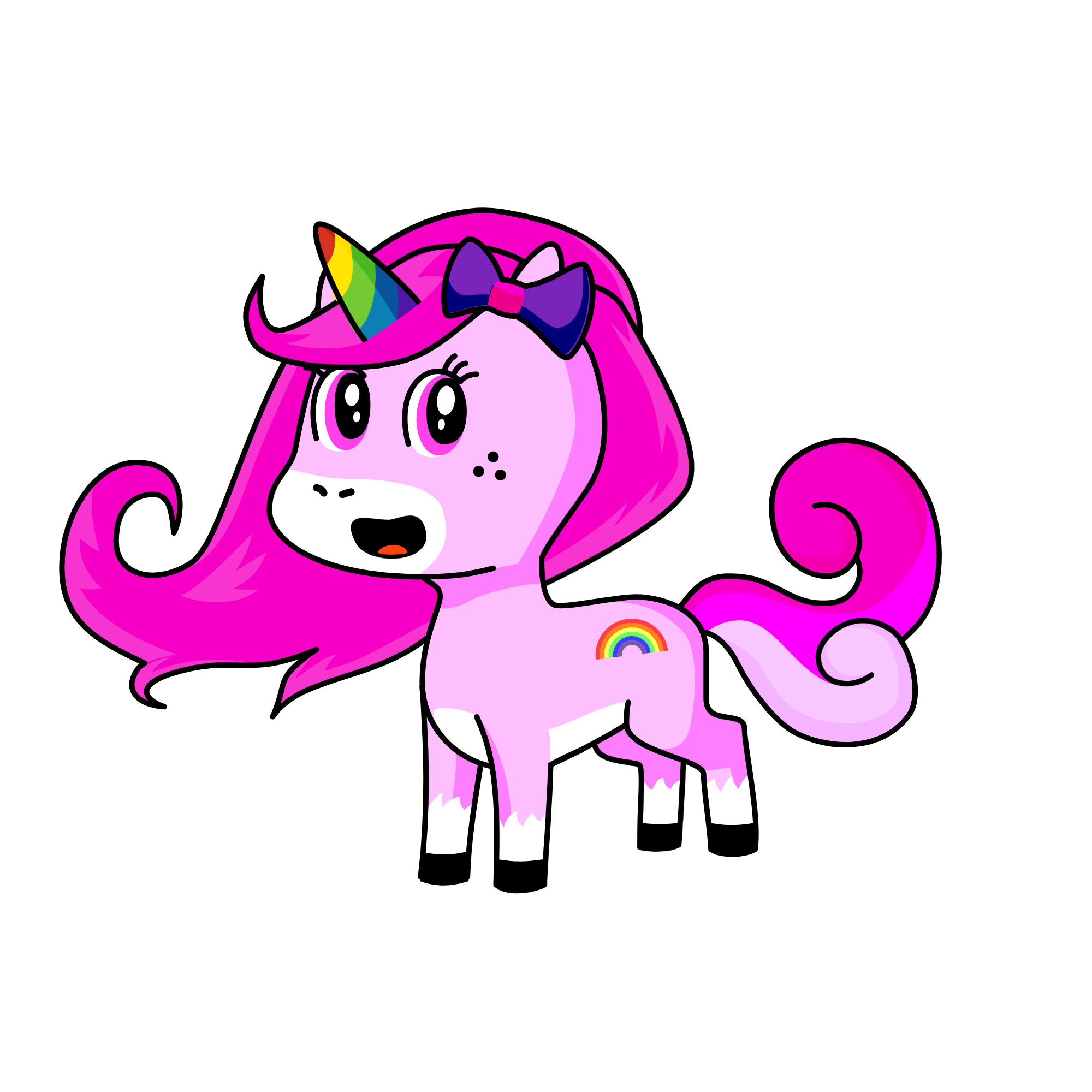 Rainbow heart, the unicorn
