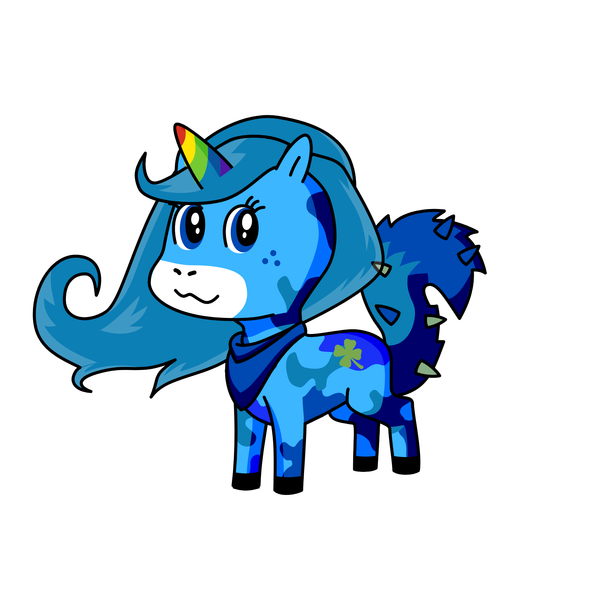 Rainbow Spikey Clover, the unicorn