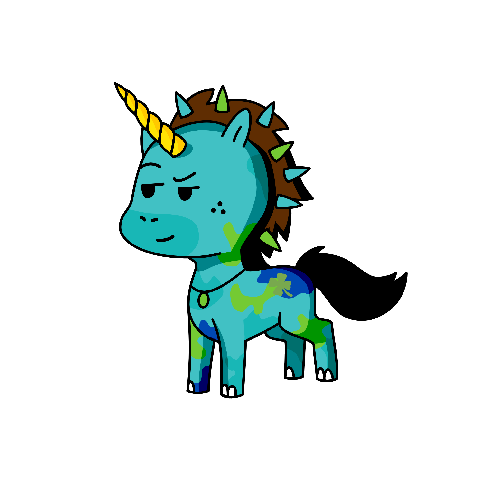 Beautiful blue, the unicorn