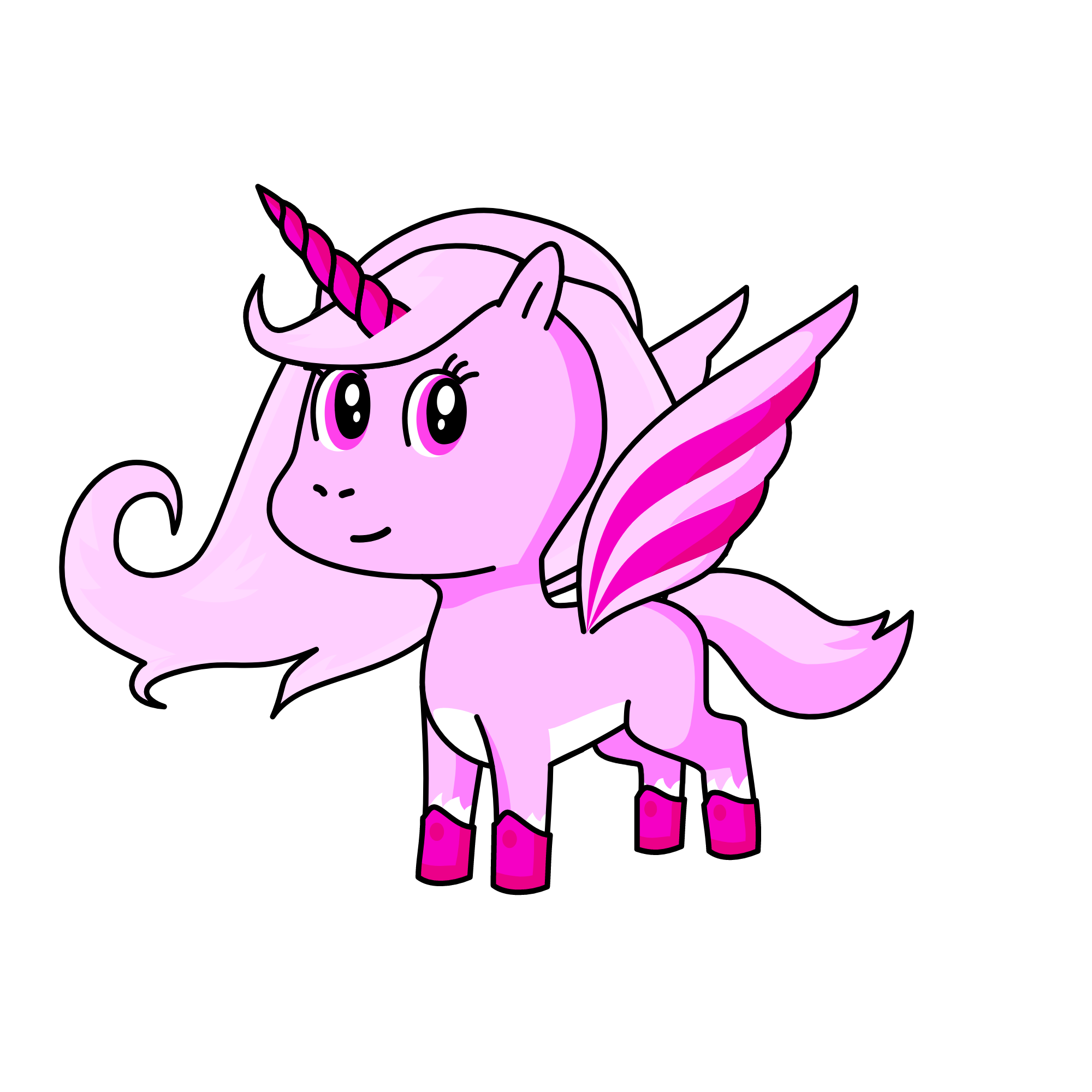 Pinky but the other pinky I forgot the unicorn horn , the unicorn
