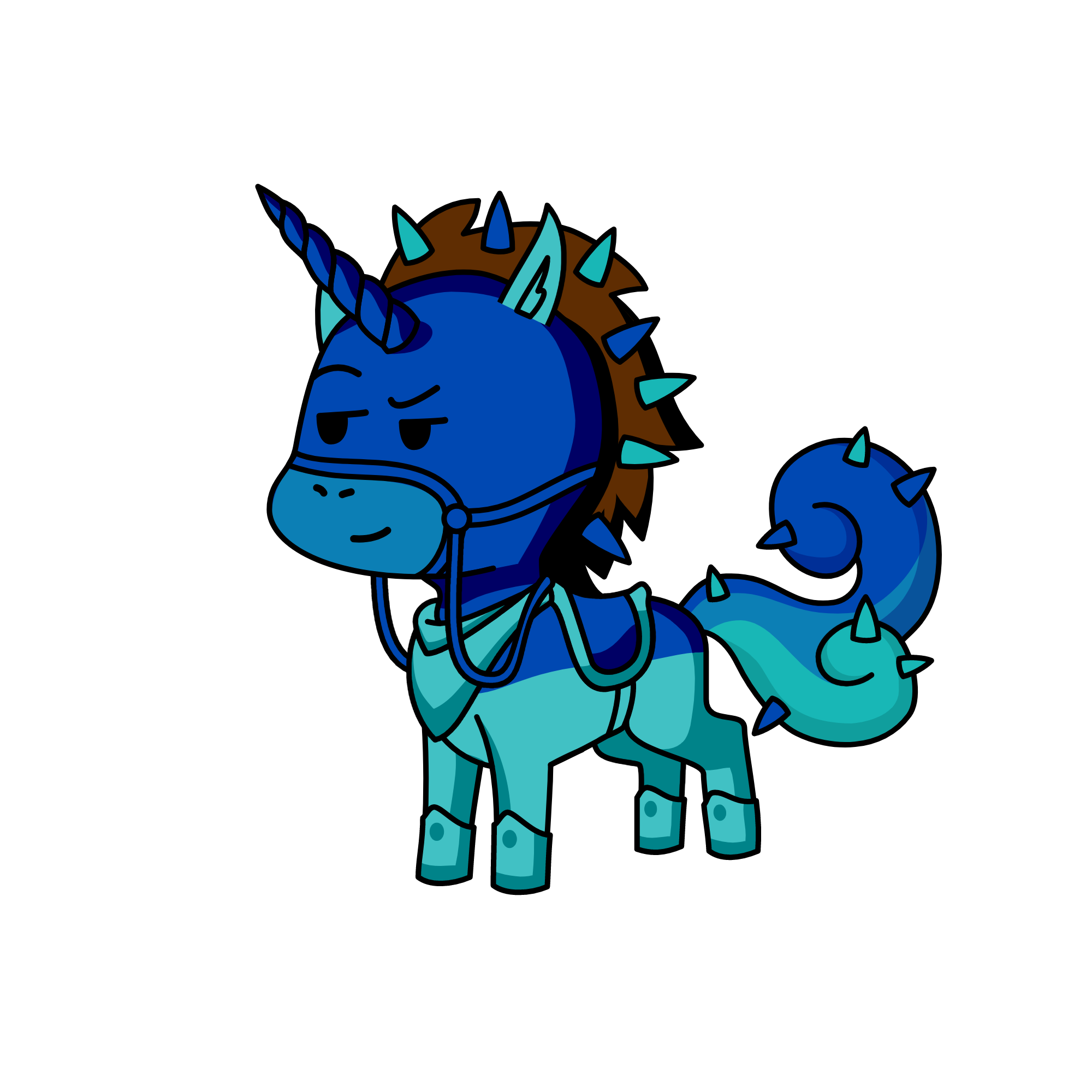 blue, the unicorn