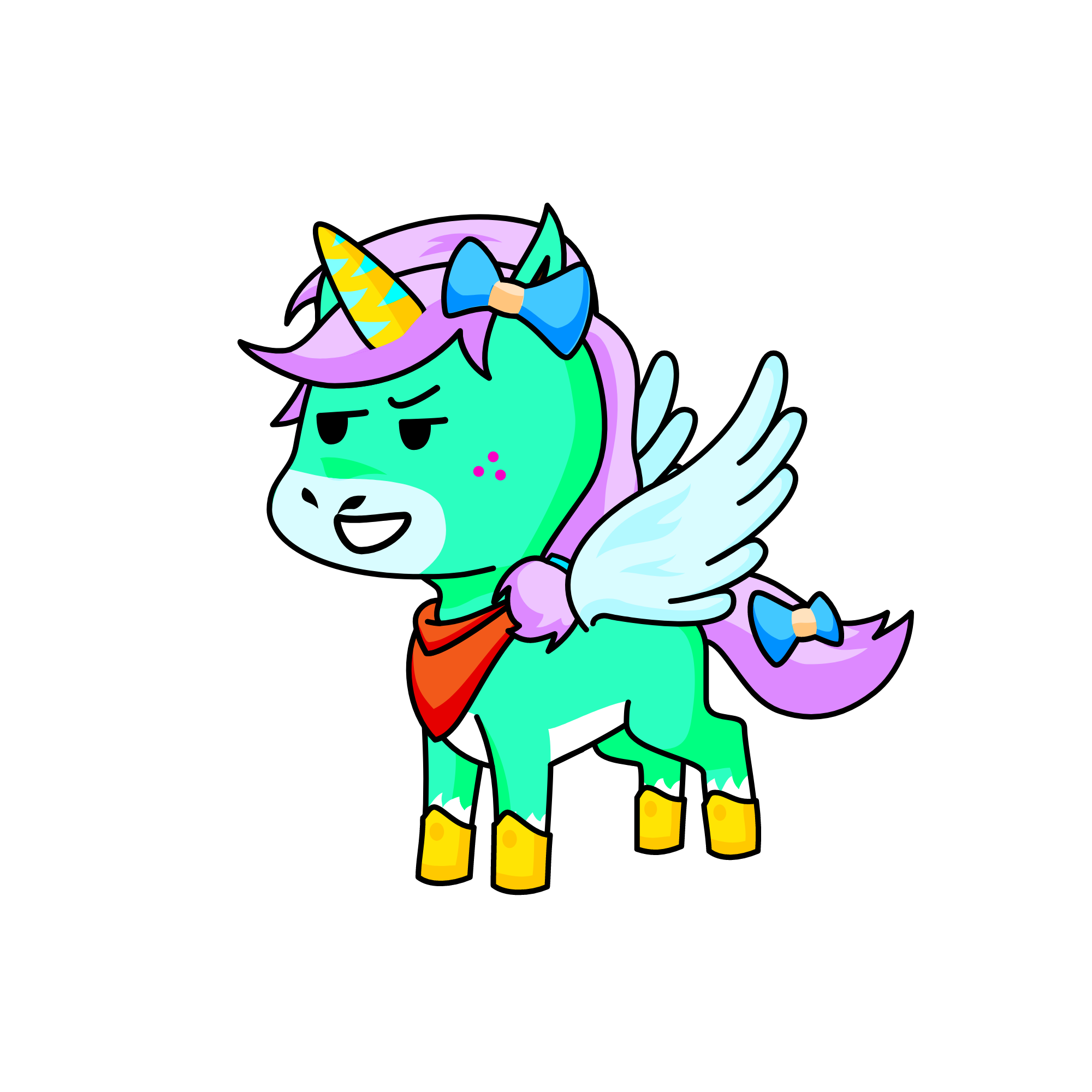 cow girl, the unicorn