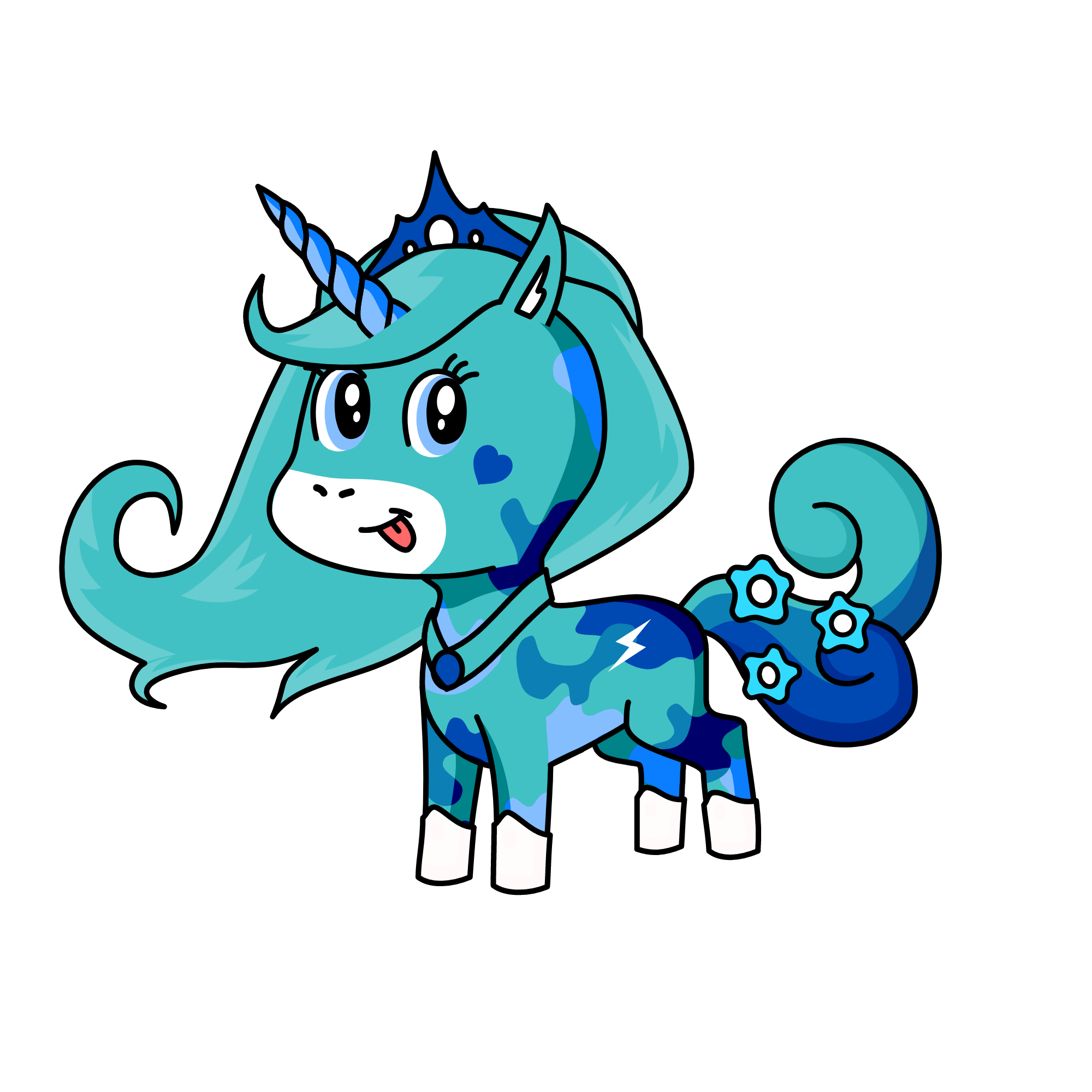 Bluebow, the unicorn