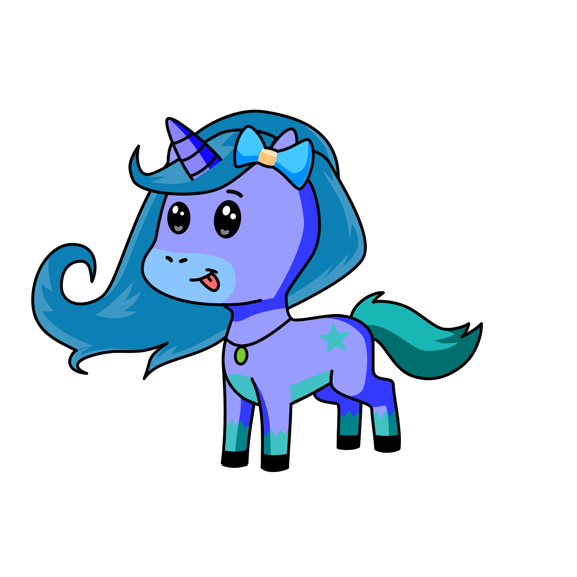 BLUE BARY, the unicorn