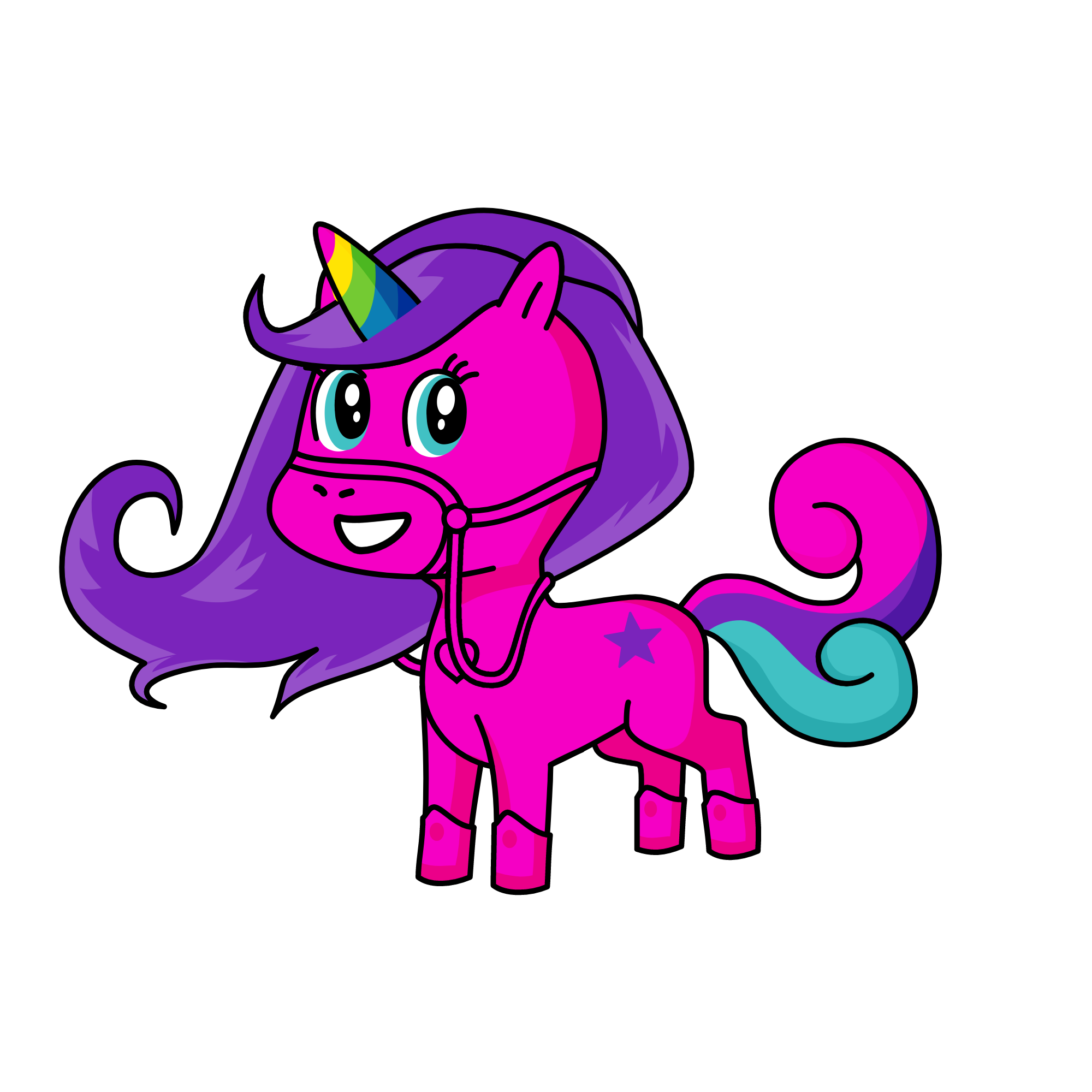 rainbow pink, the unicorn