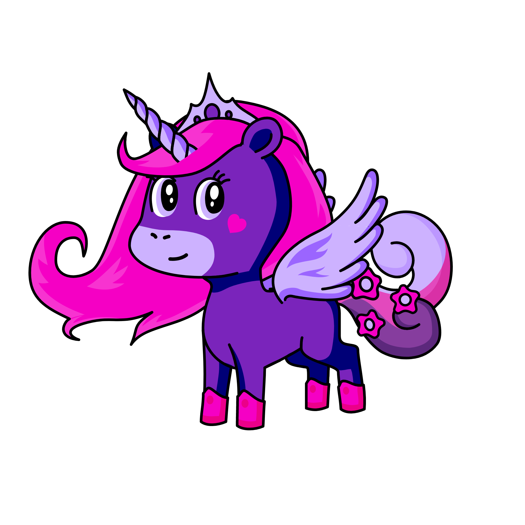 # pink and purple, the unicorn