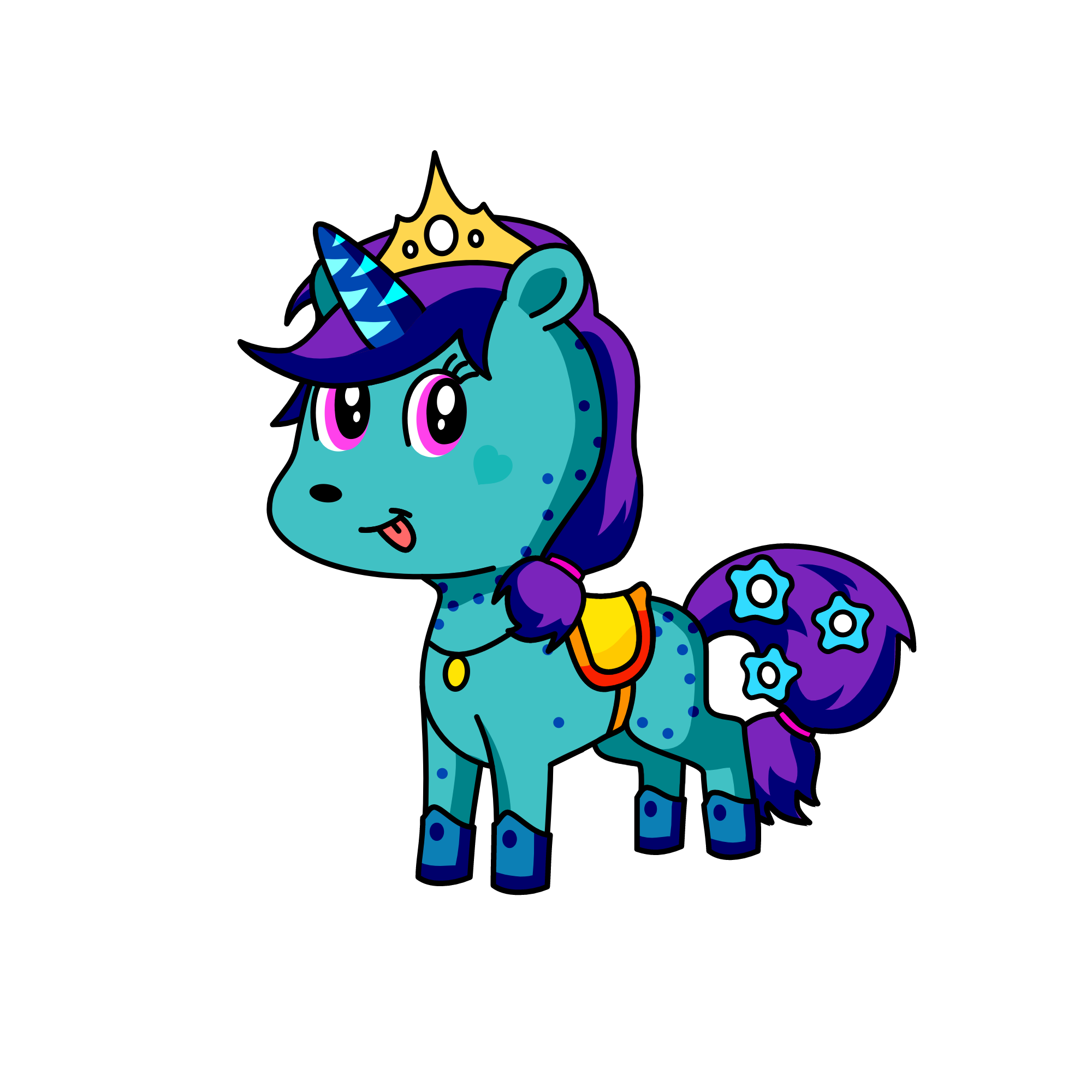 Azuly pony, the unicorn