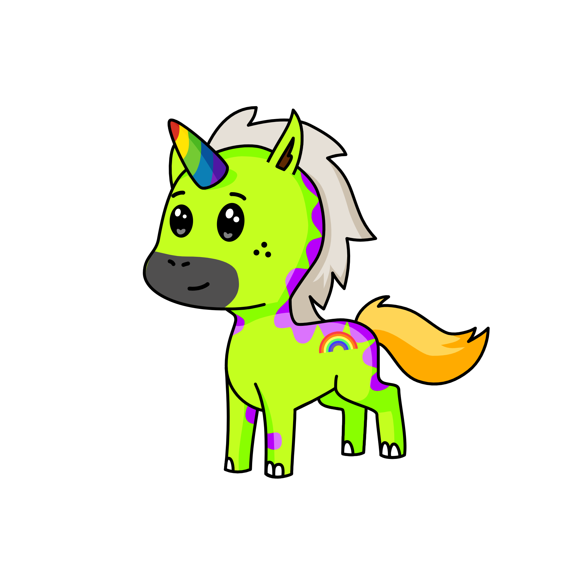 green, the unicorn