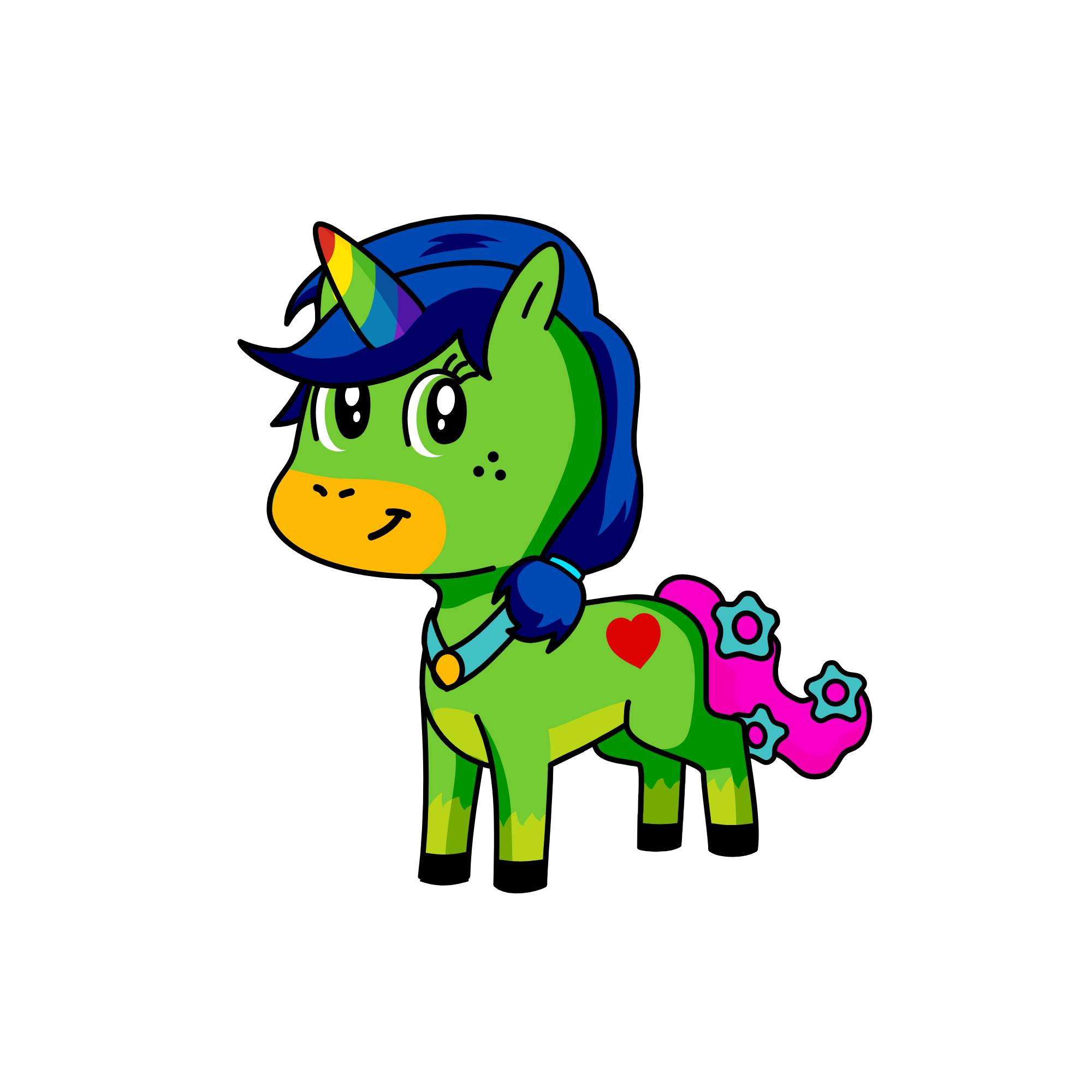 Miarainbow on the clo0uds, the unicorn
