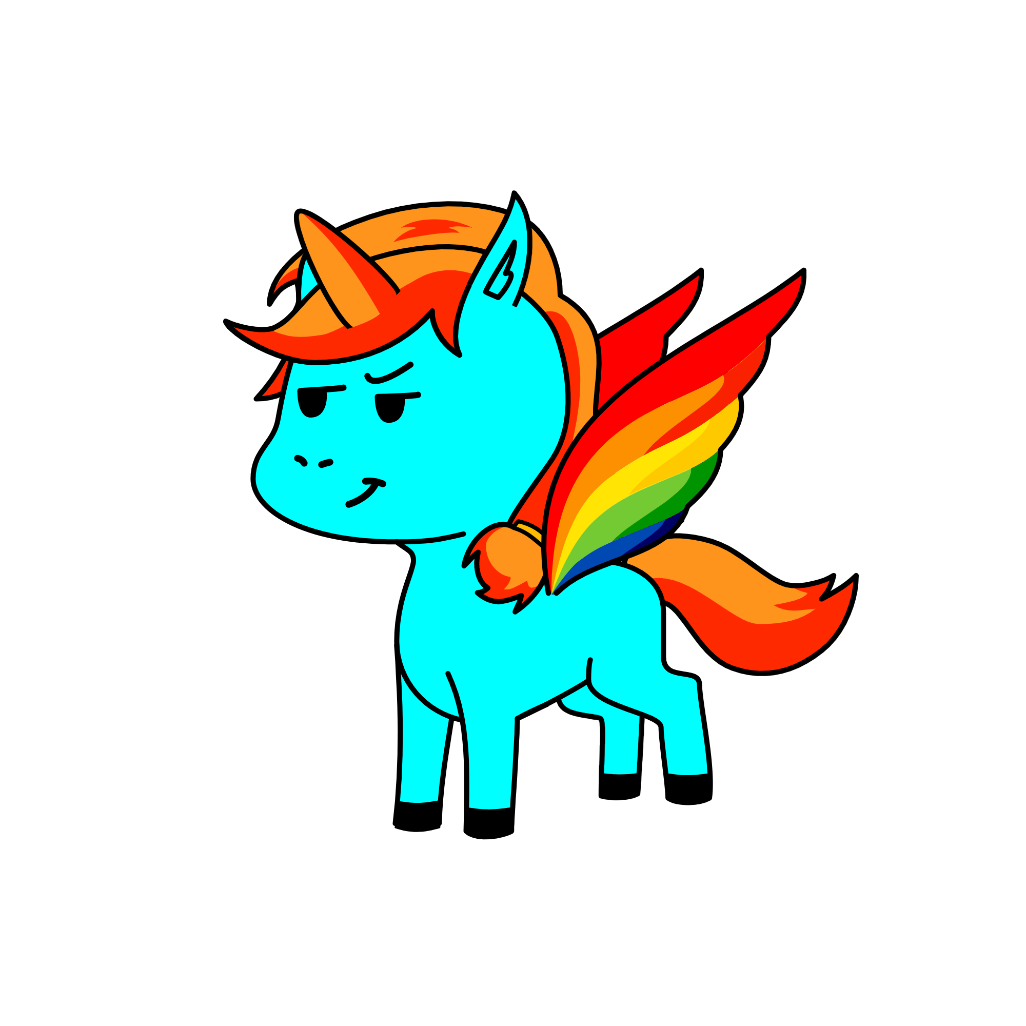 Rabow dash, the unicorn