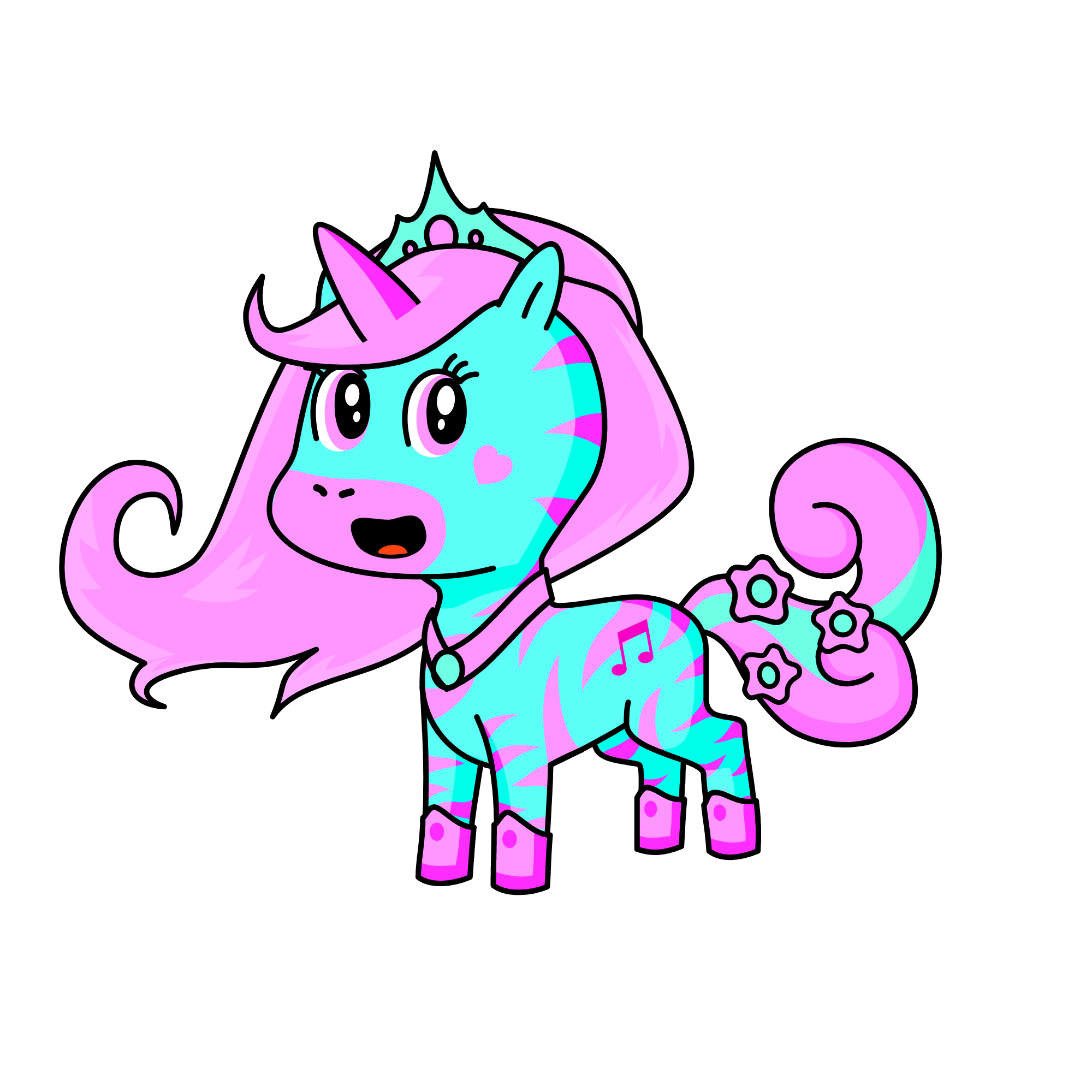bubble gum queen, the unicorn