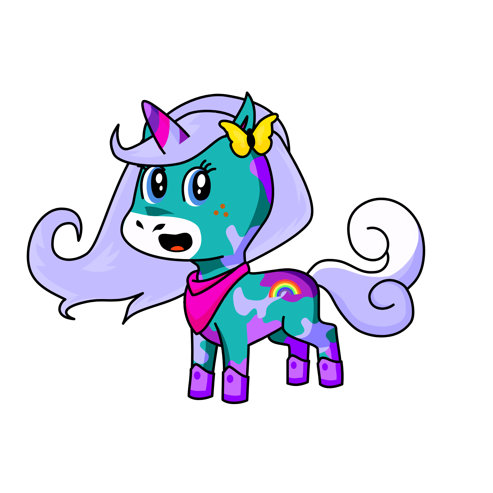 butterfly, the unicorn