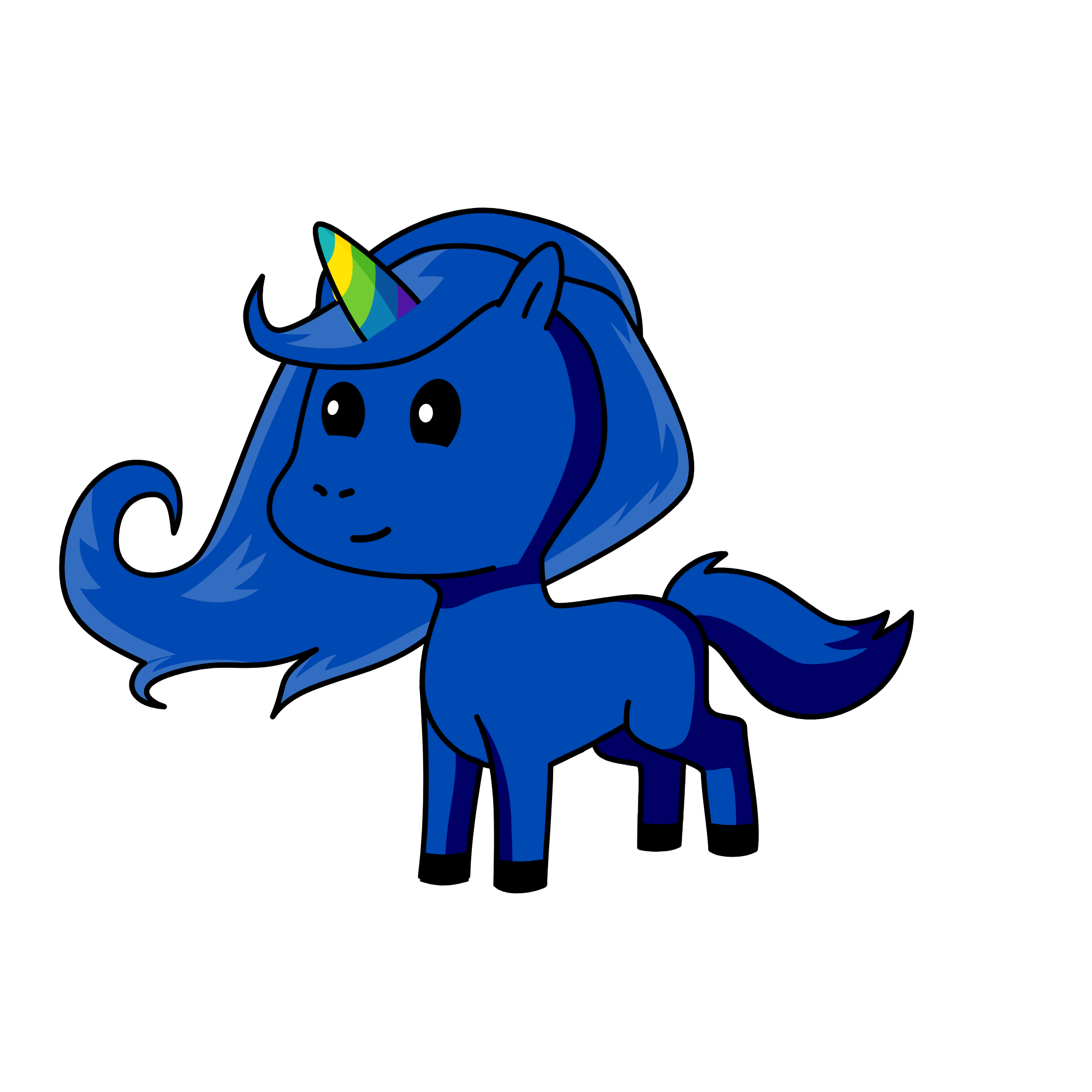 blue, the unicorn