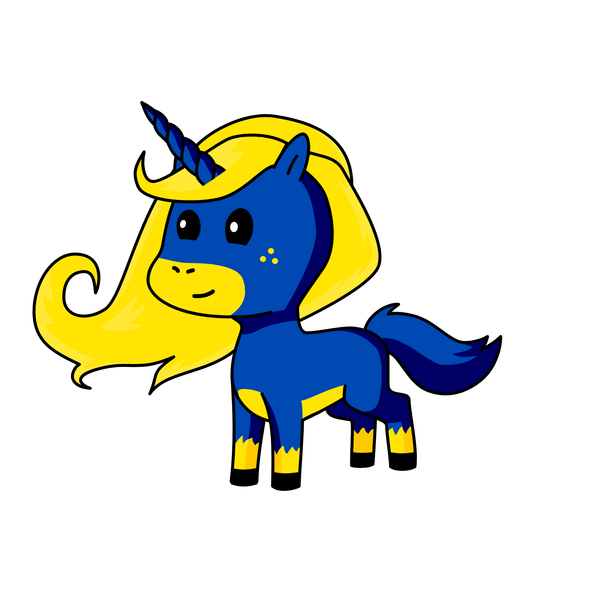 bluyoelow, the unicorn