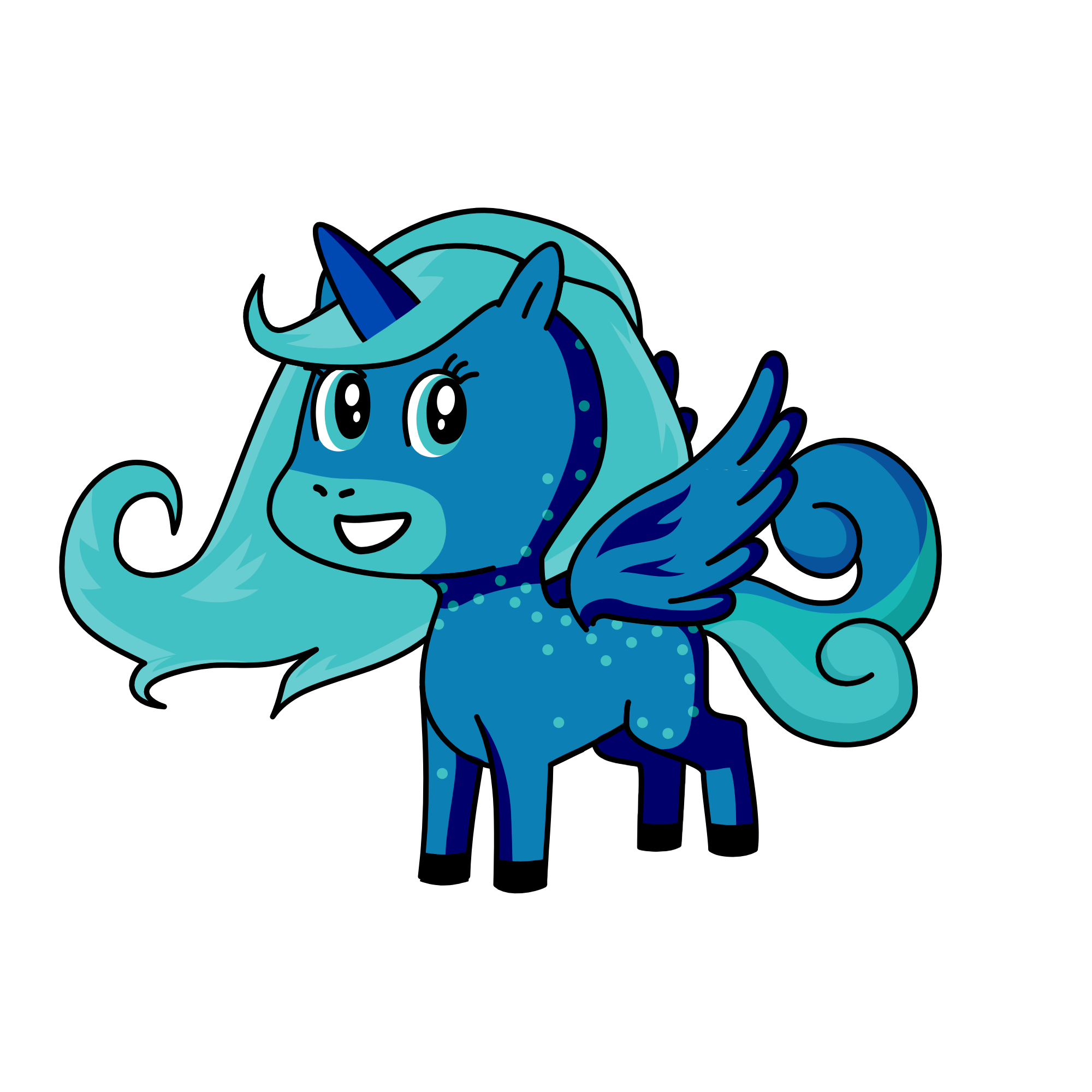 blue, the unicorn