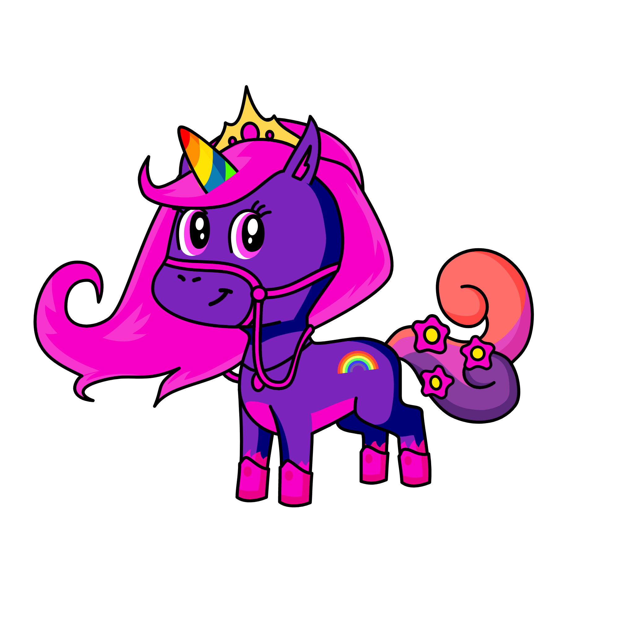 it's night time in a princess a princess is beautiful like a rainbow in the sky, the unicorn