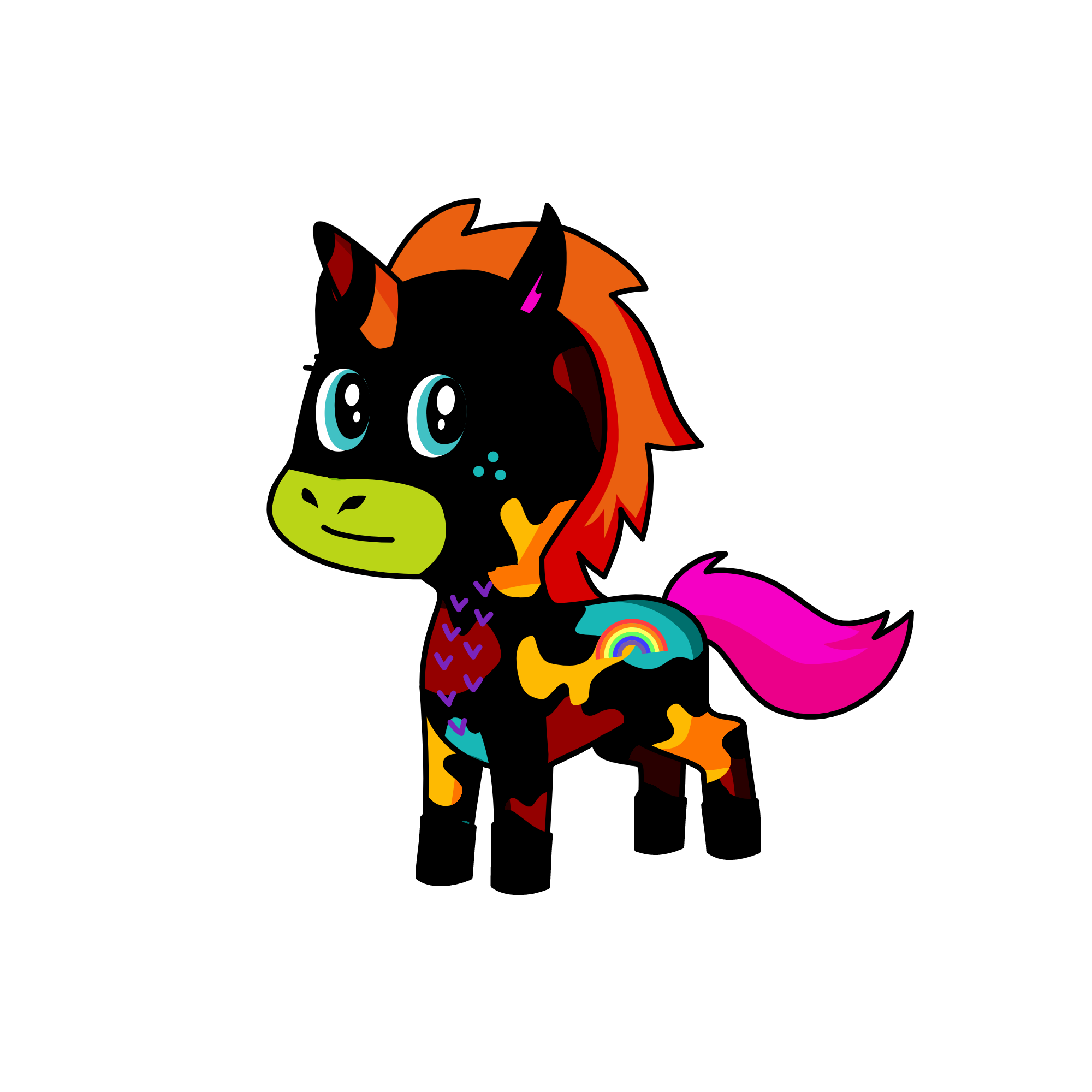 Black rainbow, the unicorn