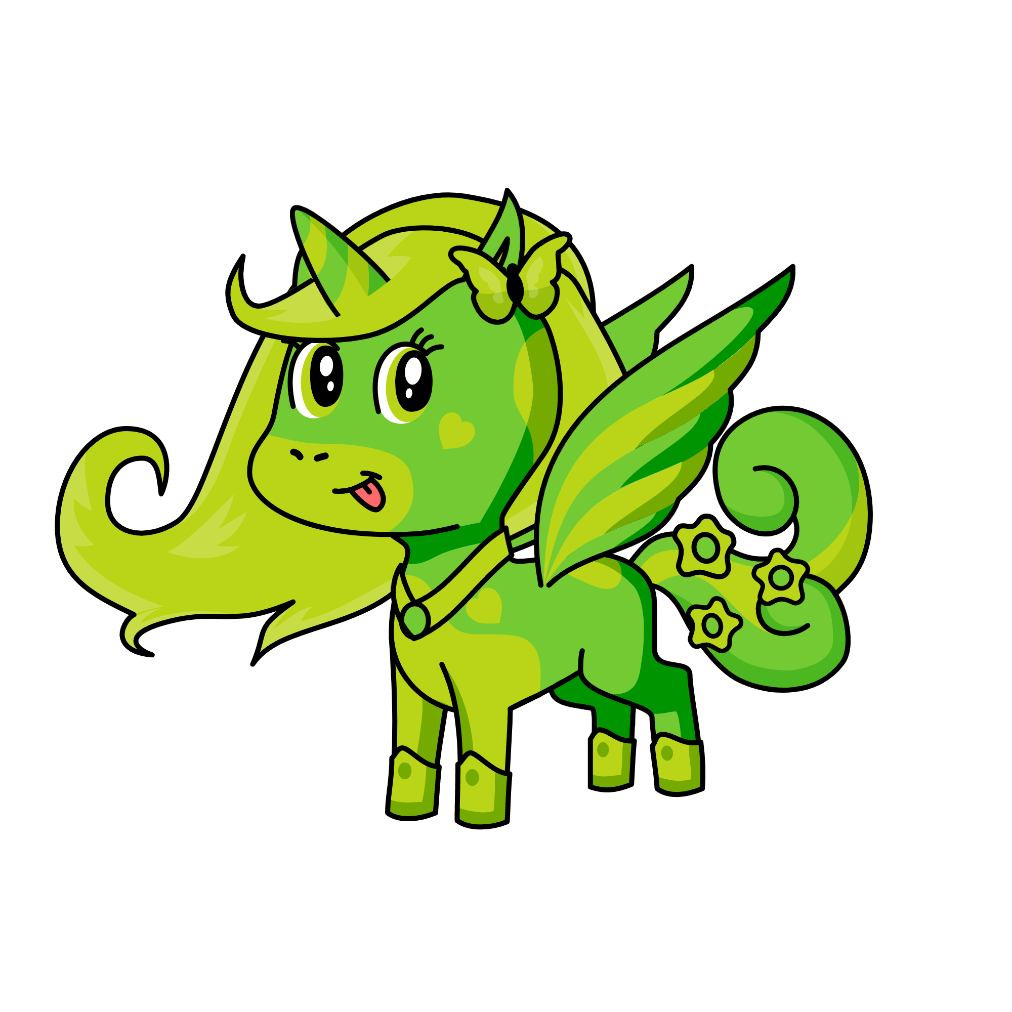 Green Beuty, the unicorn