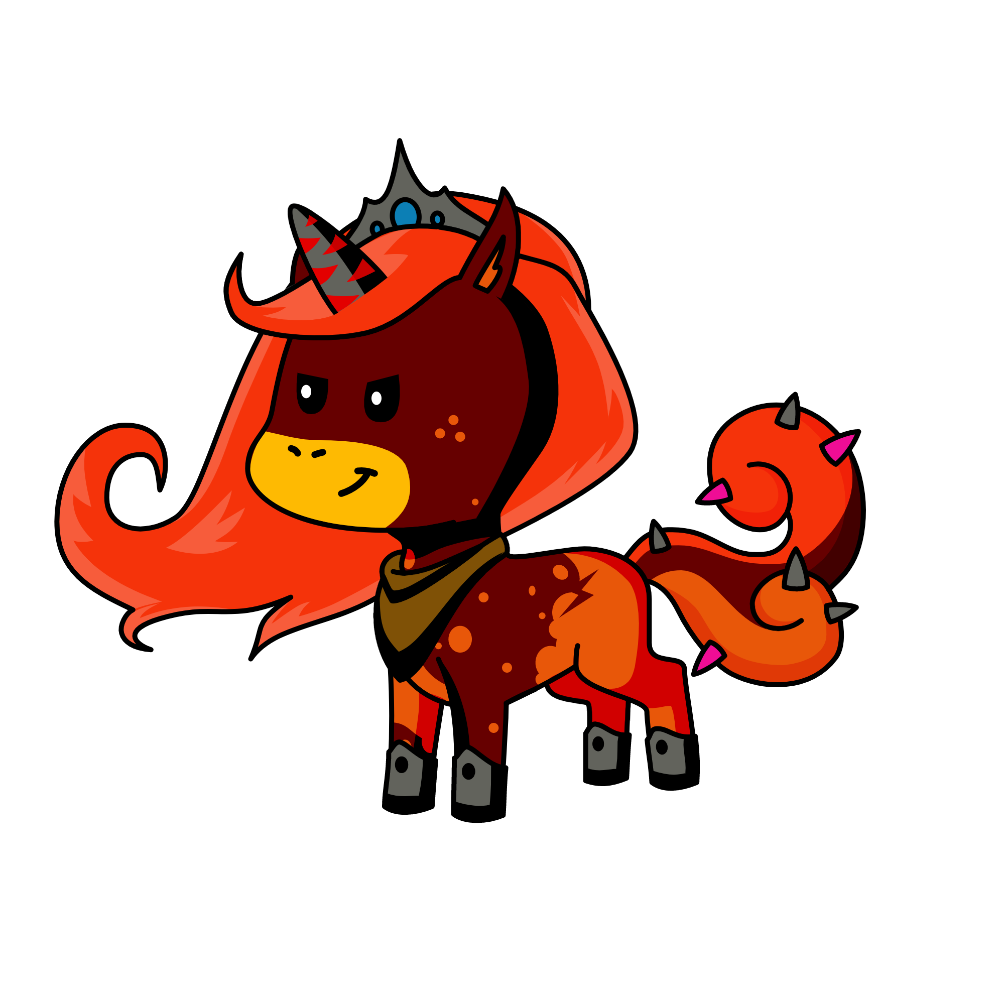 Princess Helena of Havocore (she's made of lava btw), the unicorn