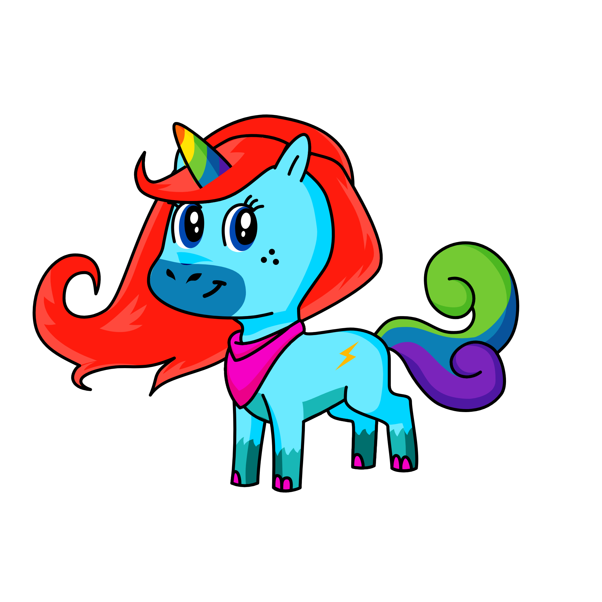 Rainbow dash, the unicorn