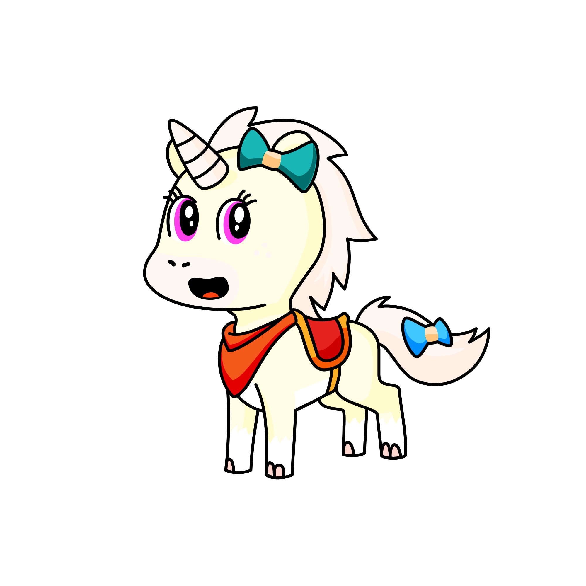 Cold snow in the winter time takes care of all her snow she is the queen that protects the snow and , the unicorn