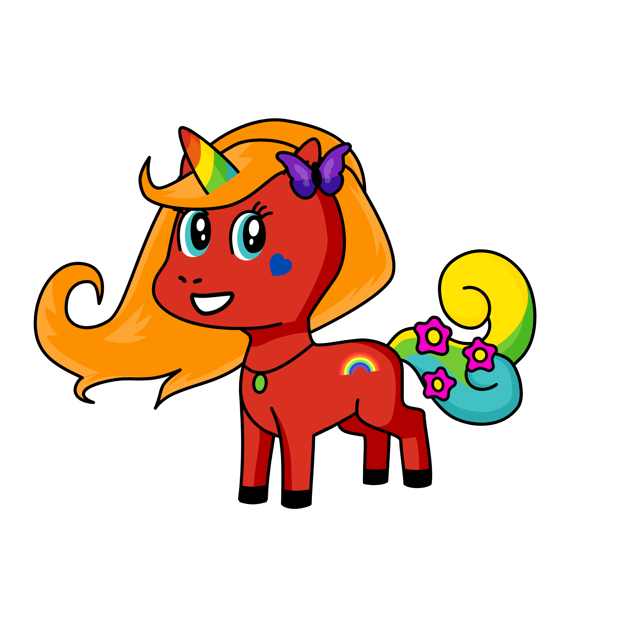 Cute rainbow, the unicorn