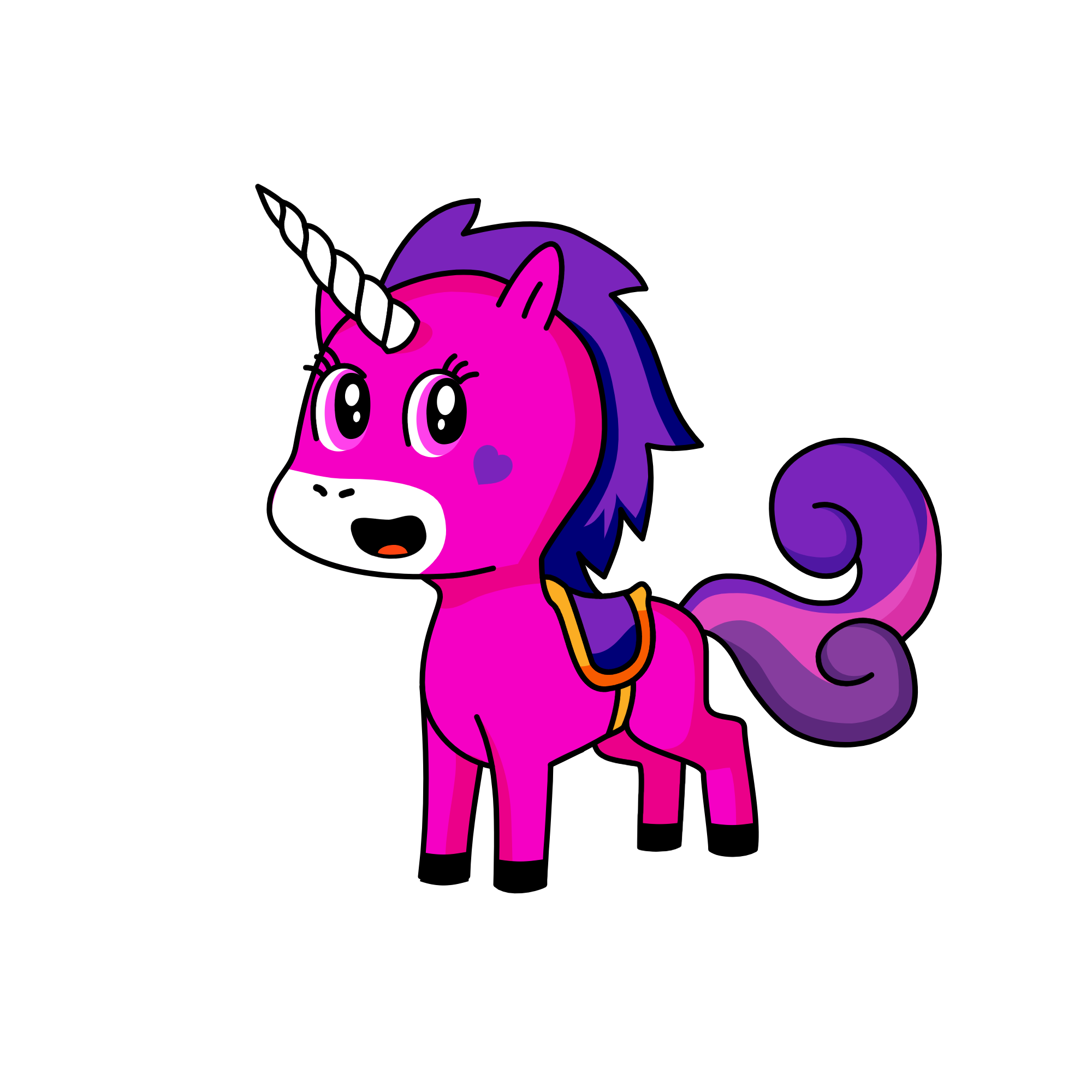 Blue y, the unicorn