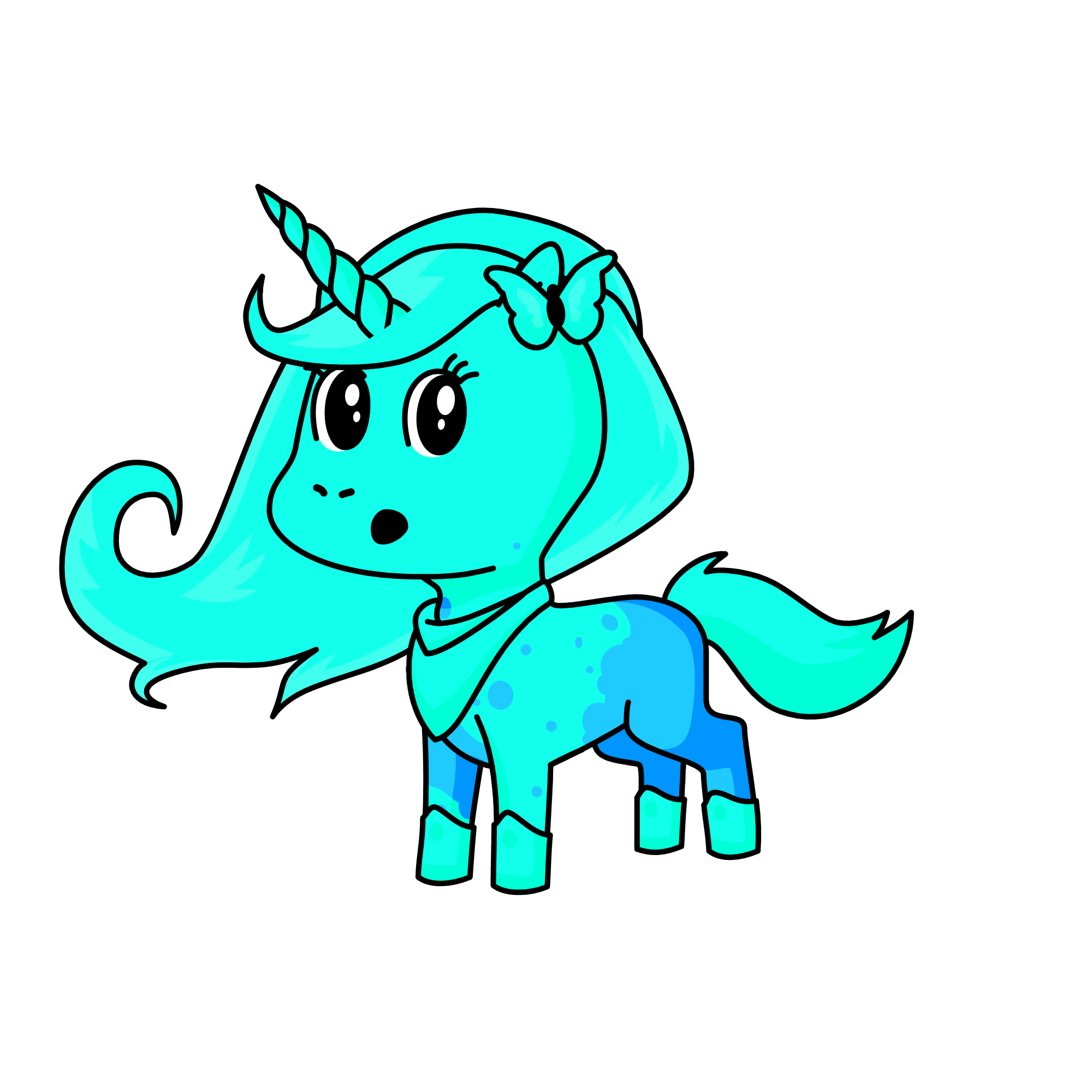 blue, the unicorn