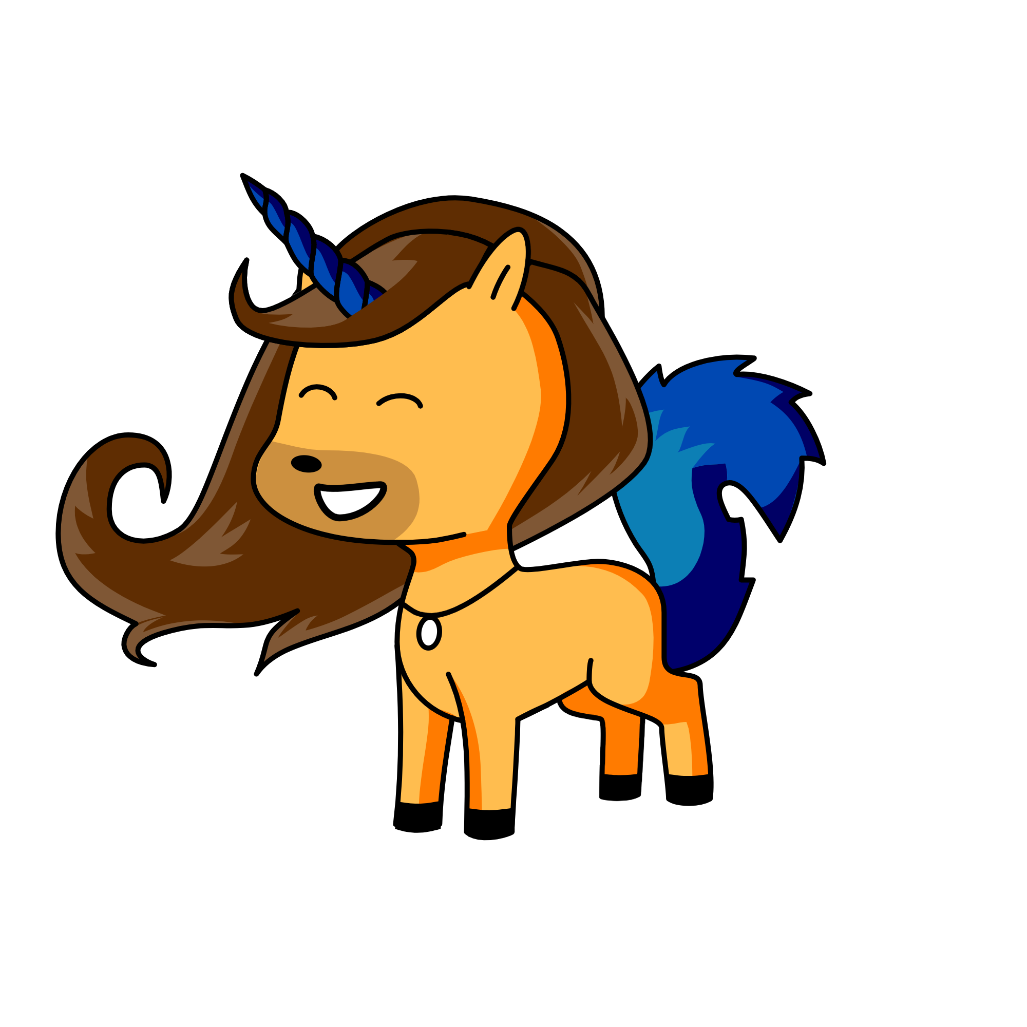 blue tail, the unicorn