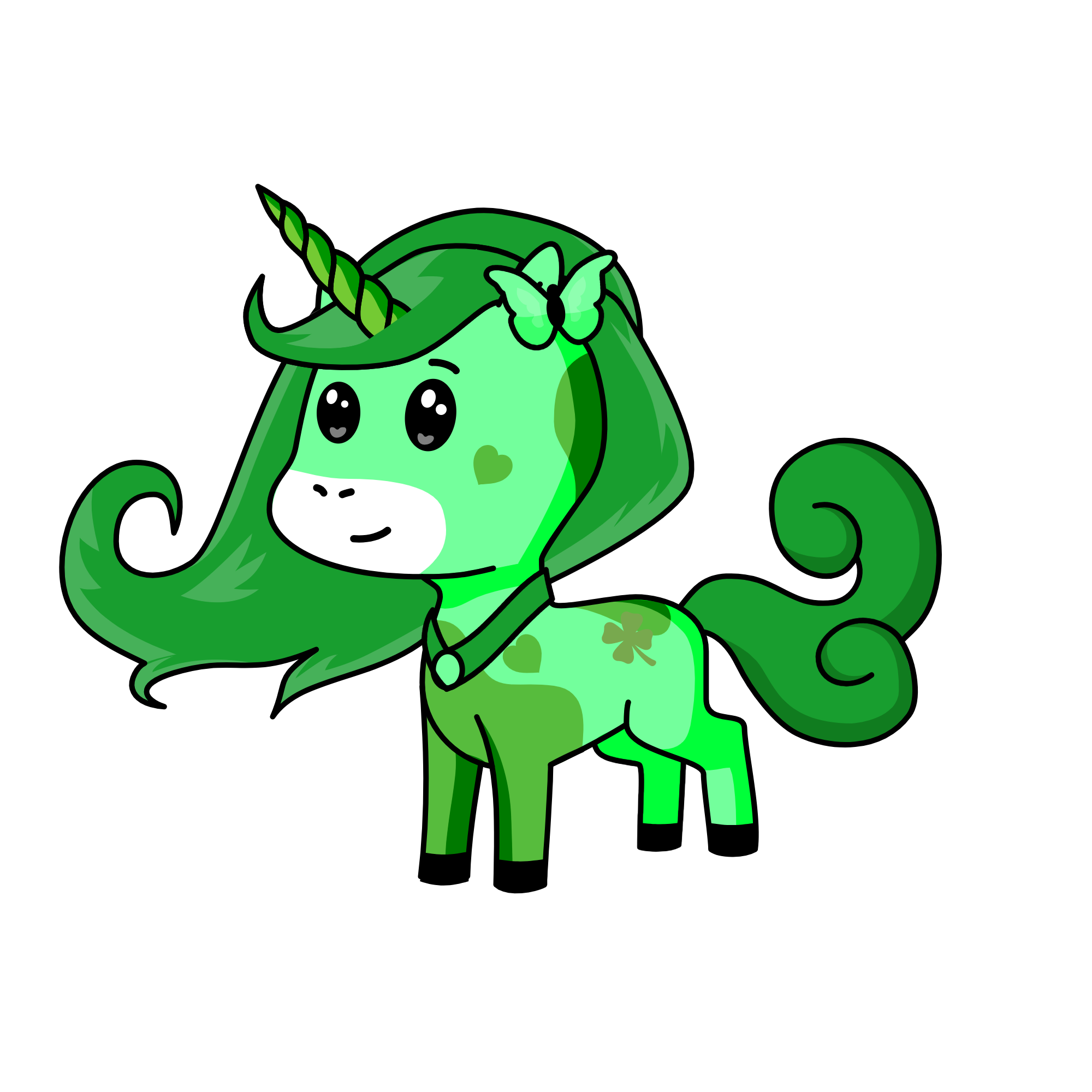 my creation loves green, the unicorn