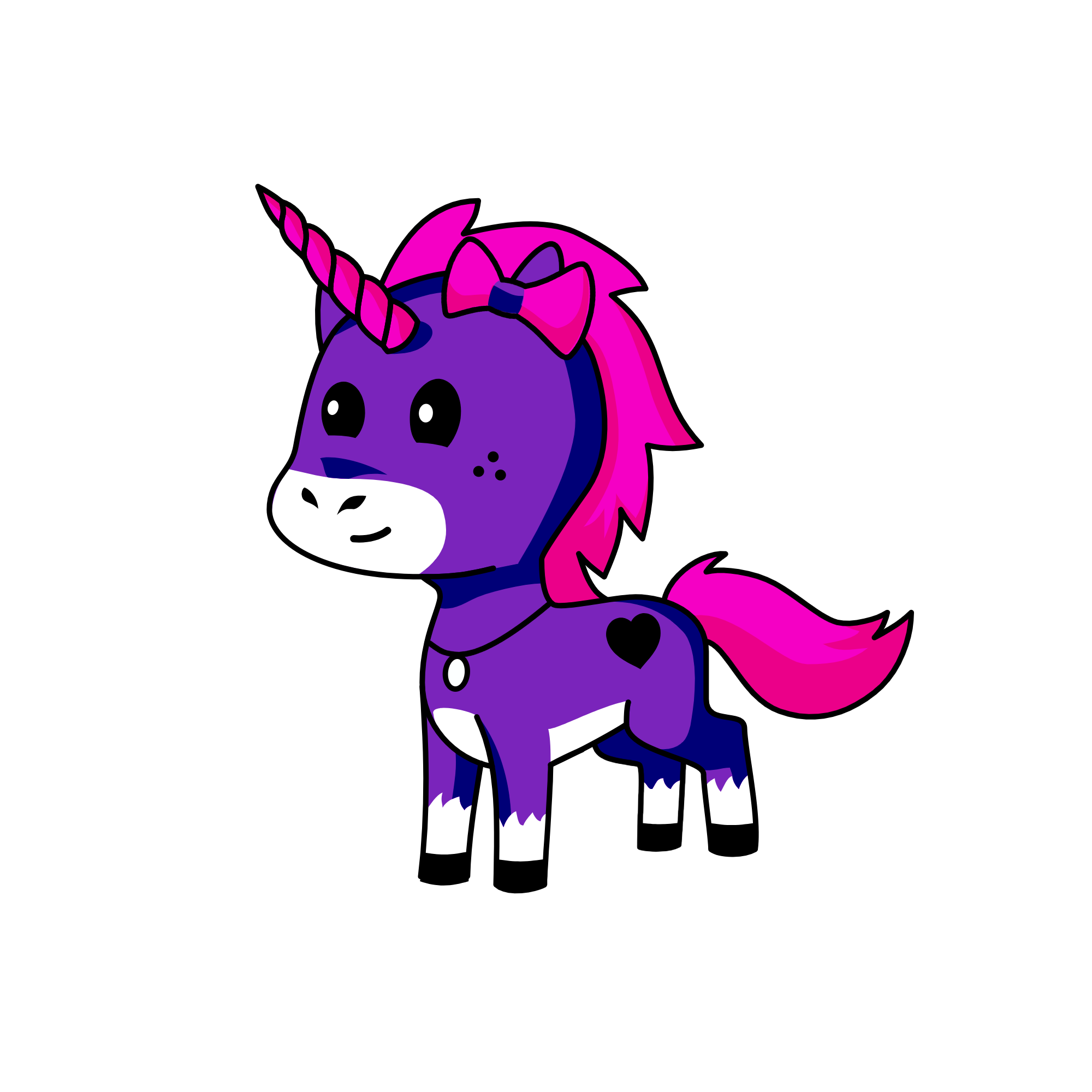THE PURPANDBLACK UNICORN, the unicorn