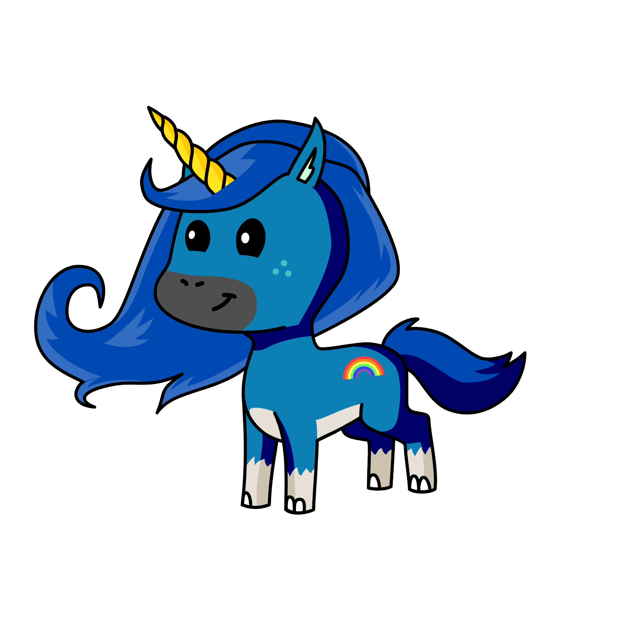 Blue, the unicorn