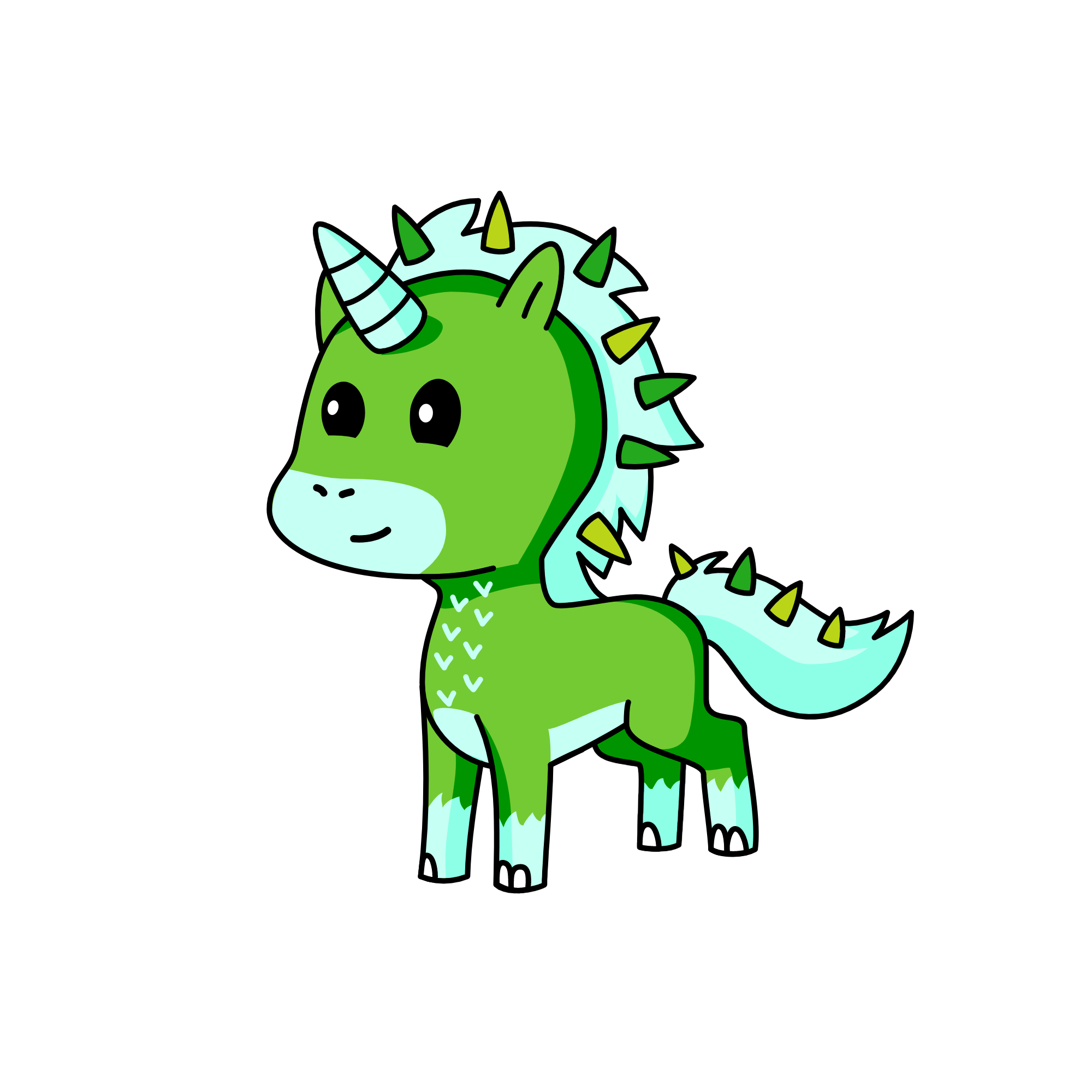 Draco the dragon pony, the unicorn