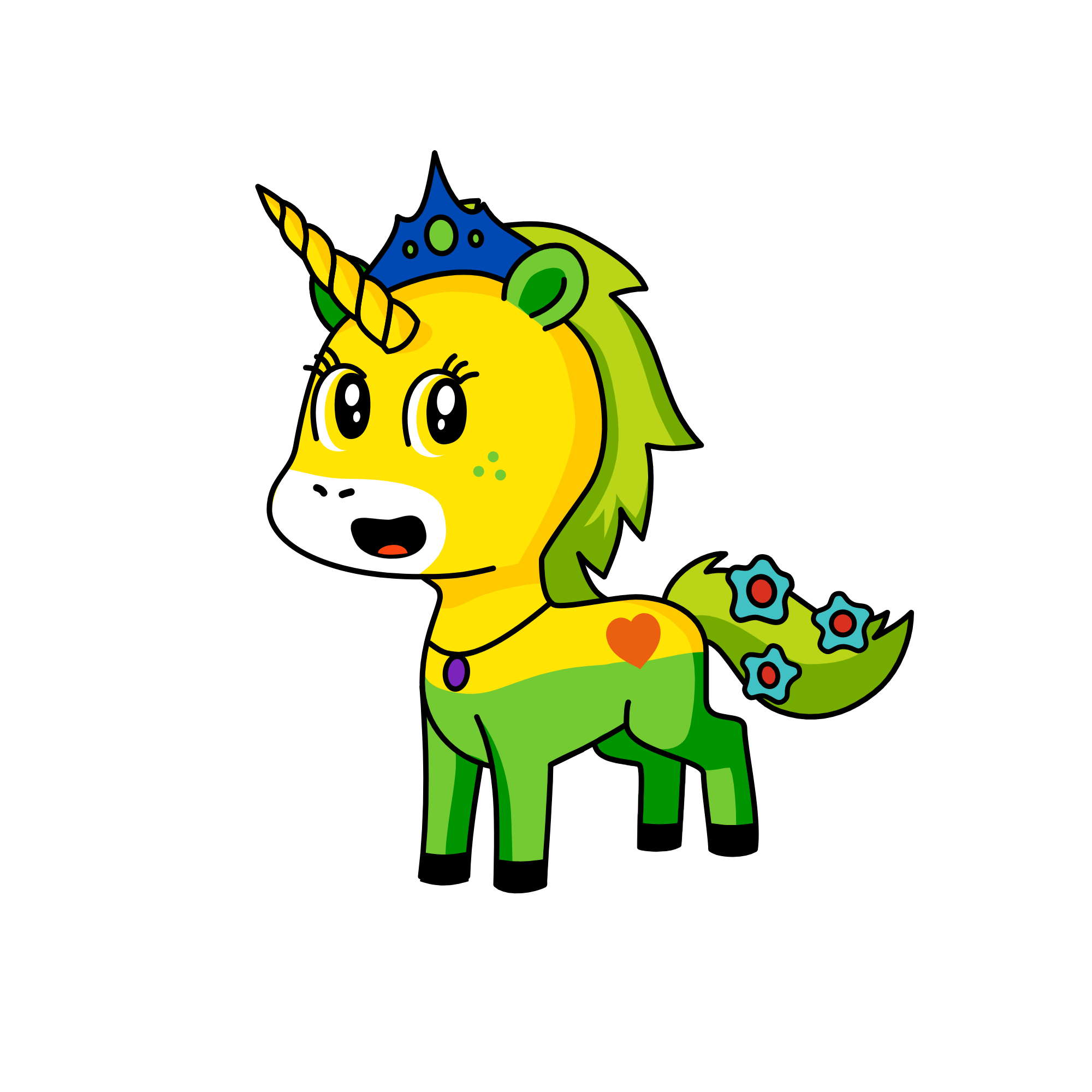 Queen Green, the unicorn
