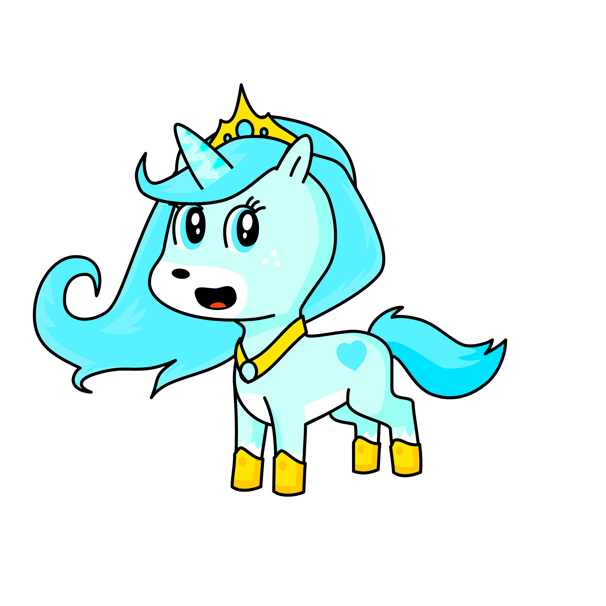 Cold girl, the unicorn